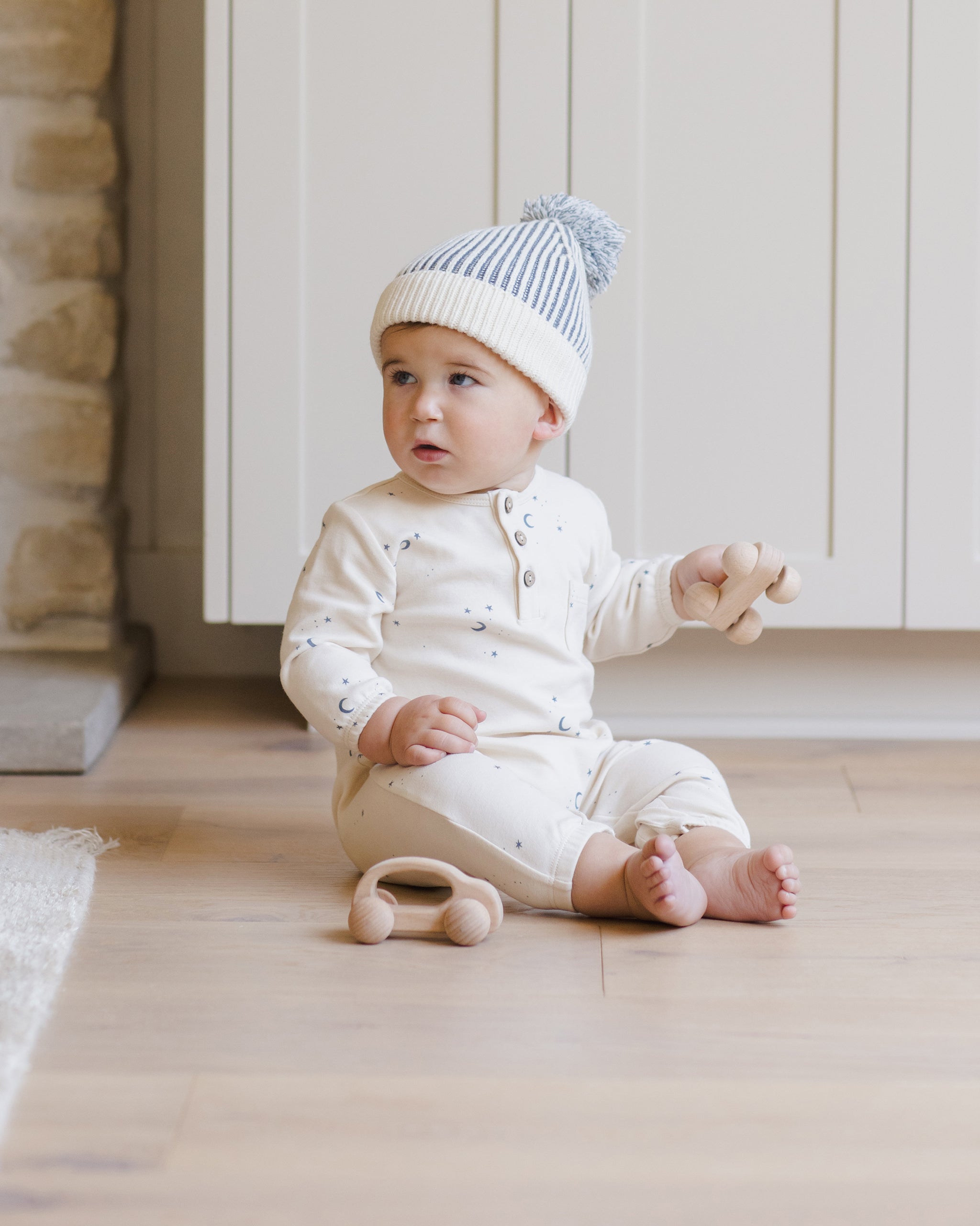 Long Sleeve Pocket Jumpsuit || Moons - Rylee + Cru | Kids Clothes | Trendy Baby Clothes | Modern Infant Outfits |