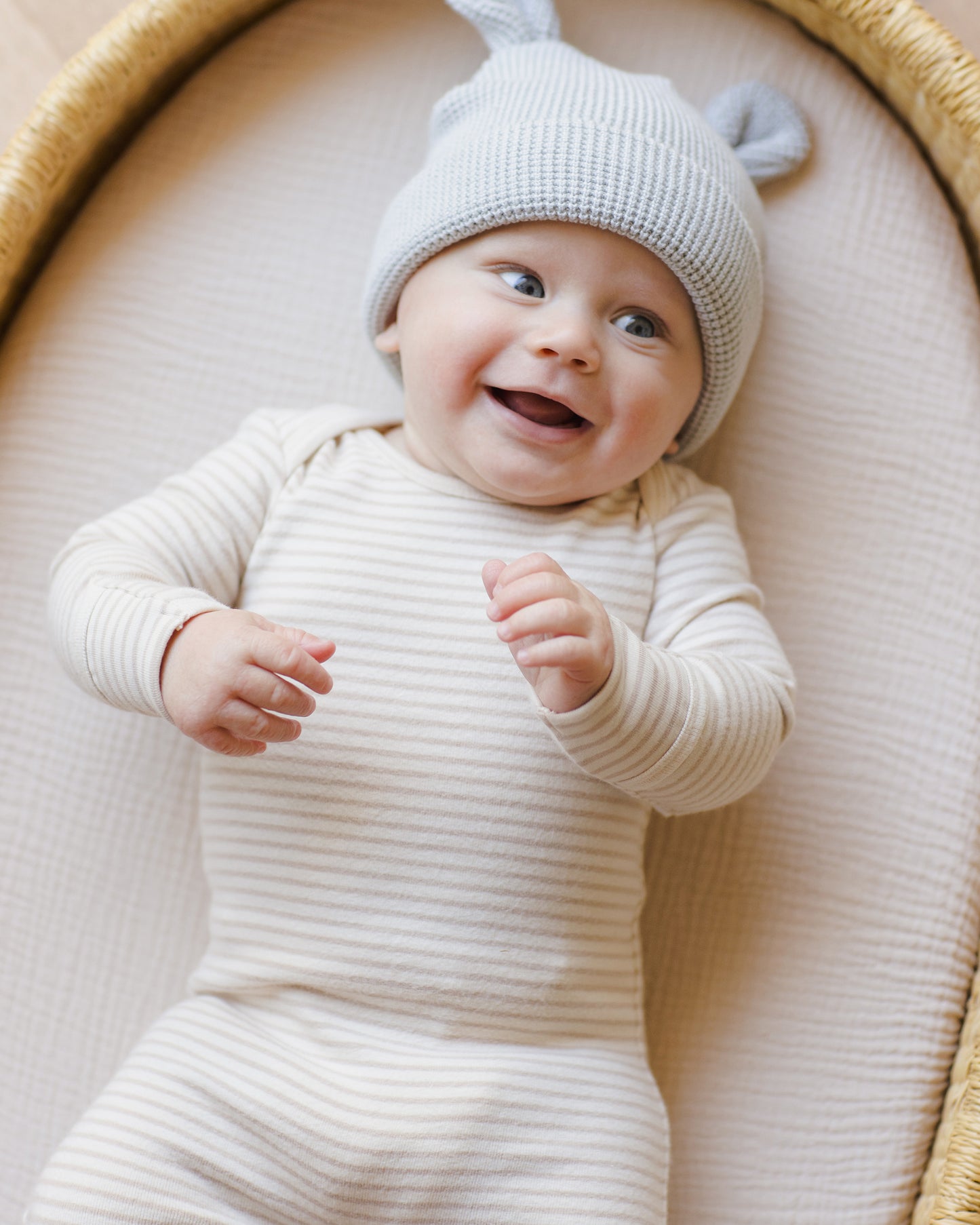 Baby Footie || Oat Micro Stripe - Rylee + Cru | Kids Clothes | Trendy Baby Clothes | Modern Infant Outfits |