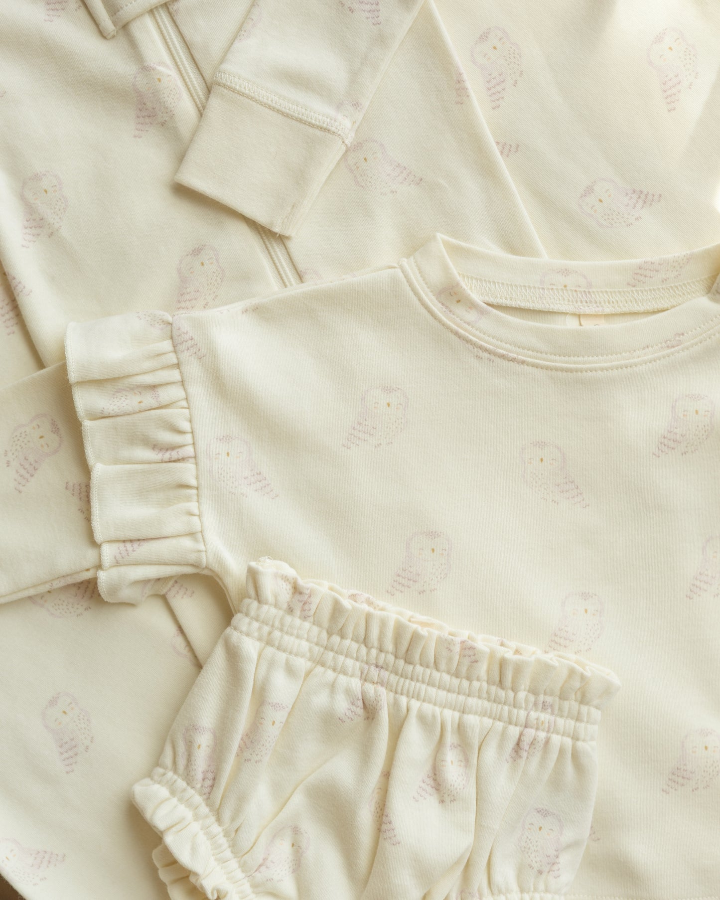 Gathered Bloomer || Snow Owls - Rylee + Cru | Kids Clothes | Trendy Baby Clothes | Modern Infant Outfits |