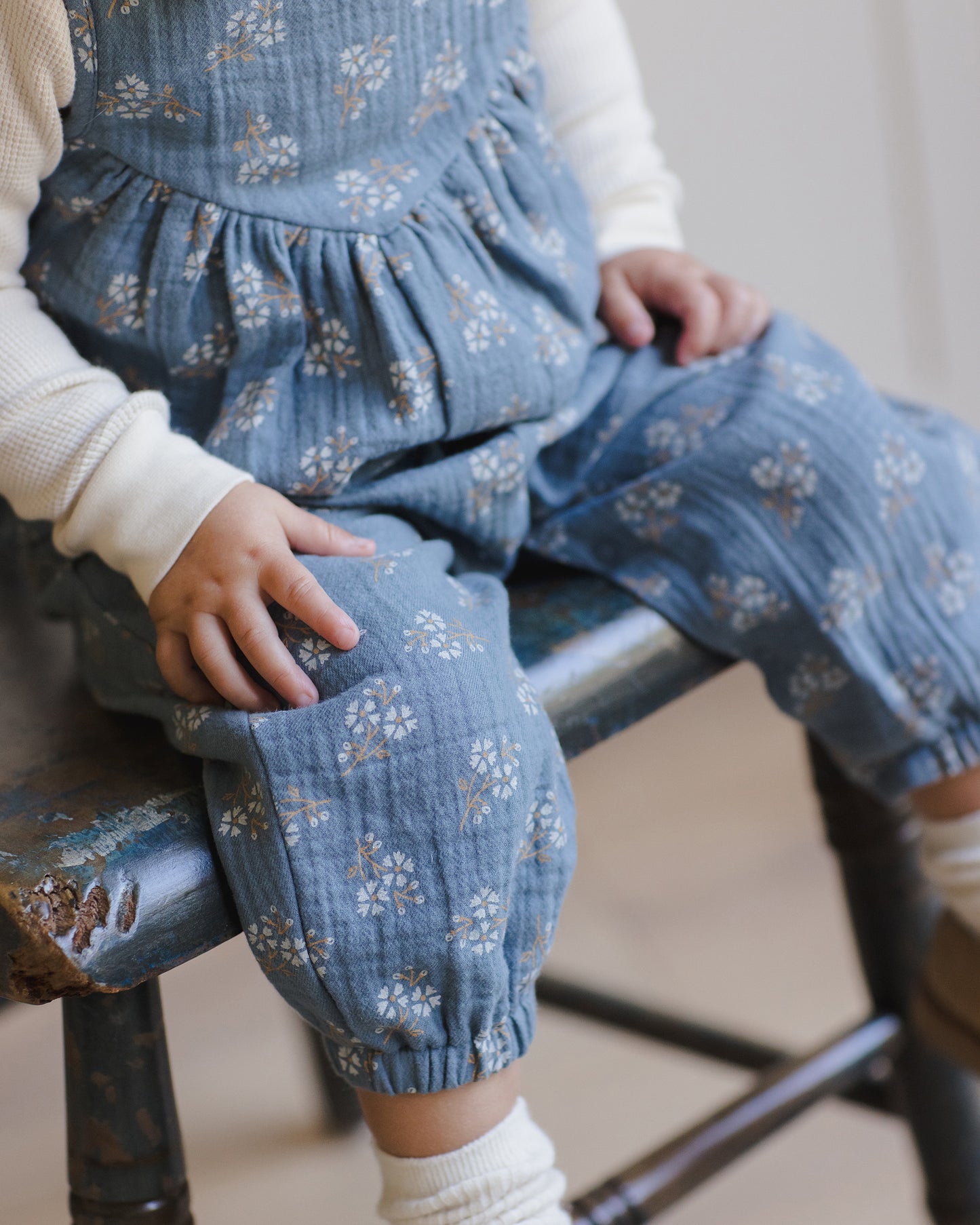 Maisie Overall || Blue Floral - Rylee + Cru | Kids Clothes | Trendy Baby Clothes | Modern Infant Outfits |