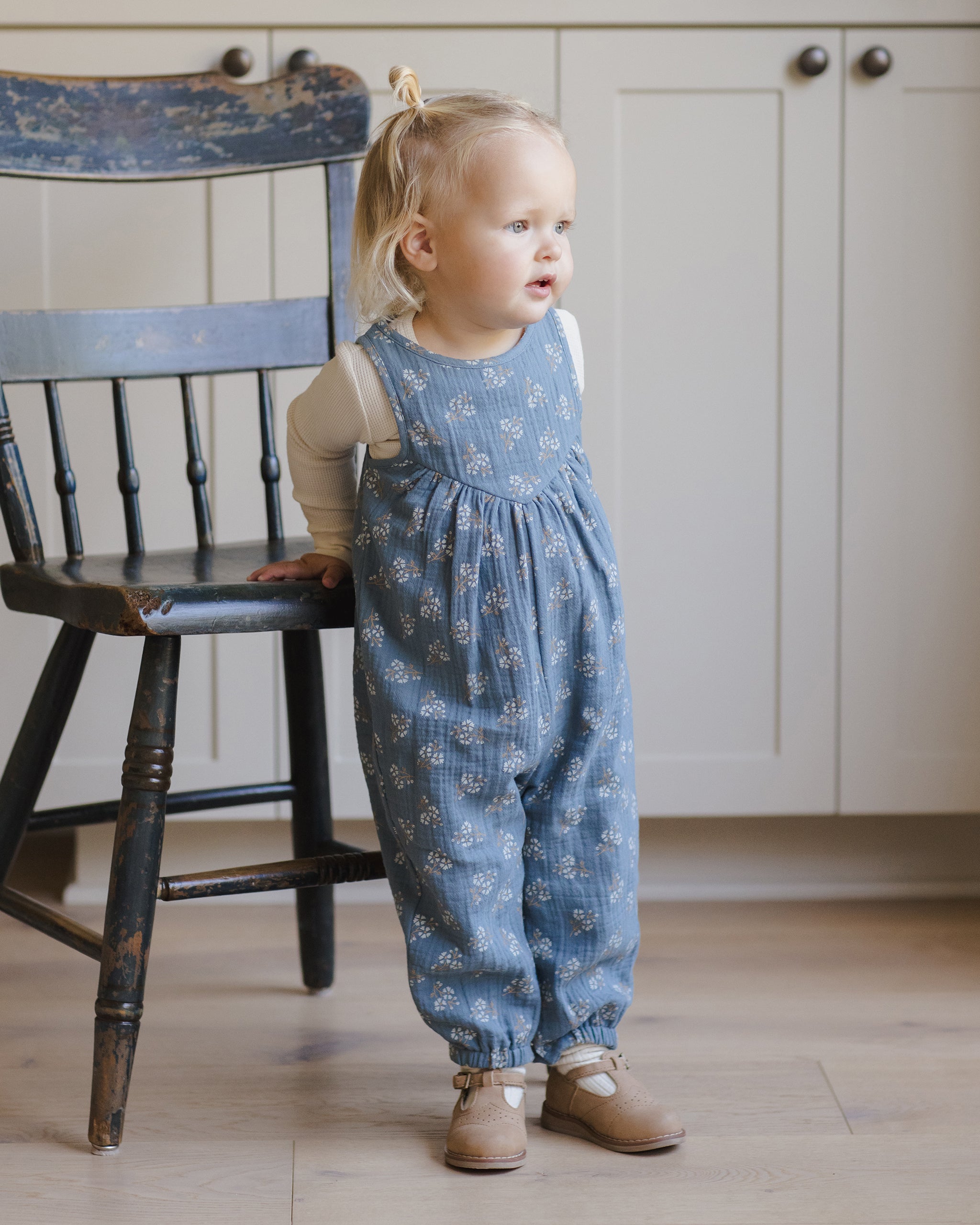 Maisie Overall || Blue Floral - Rylee + Cru | Kids Clothes | Trendy Baby Clothes | Modern Infant Outfits |