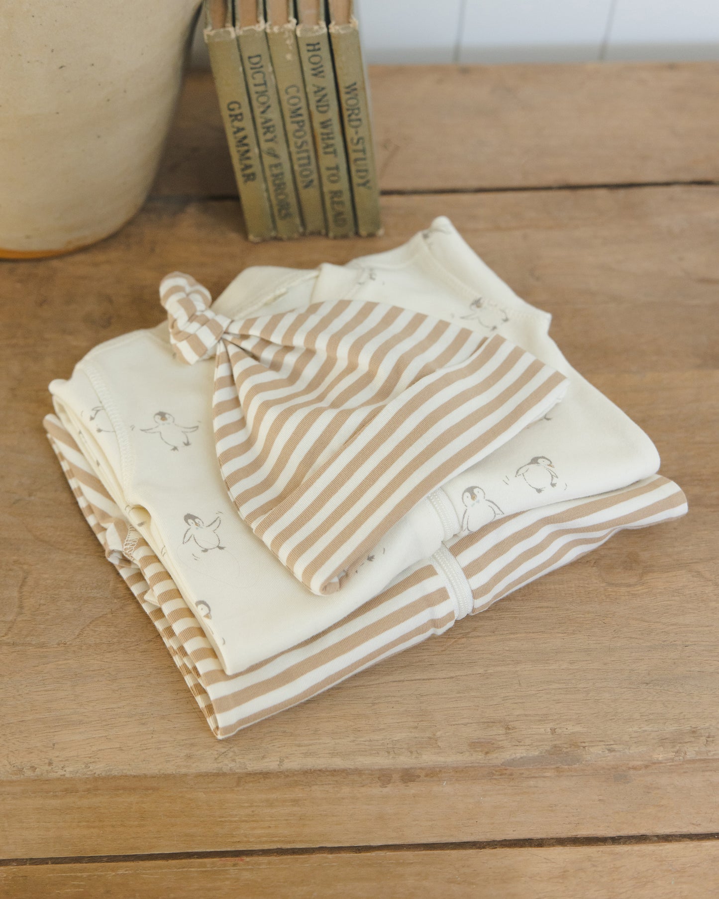 Knotted Baby Hat || Gold Stripe - Rylee + Cru | Kids Clothes | Trendy Baby Clothes | Modern Infant Outfits |