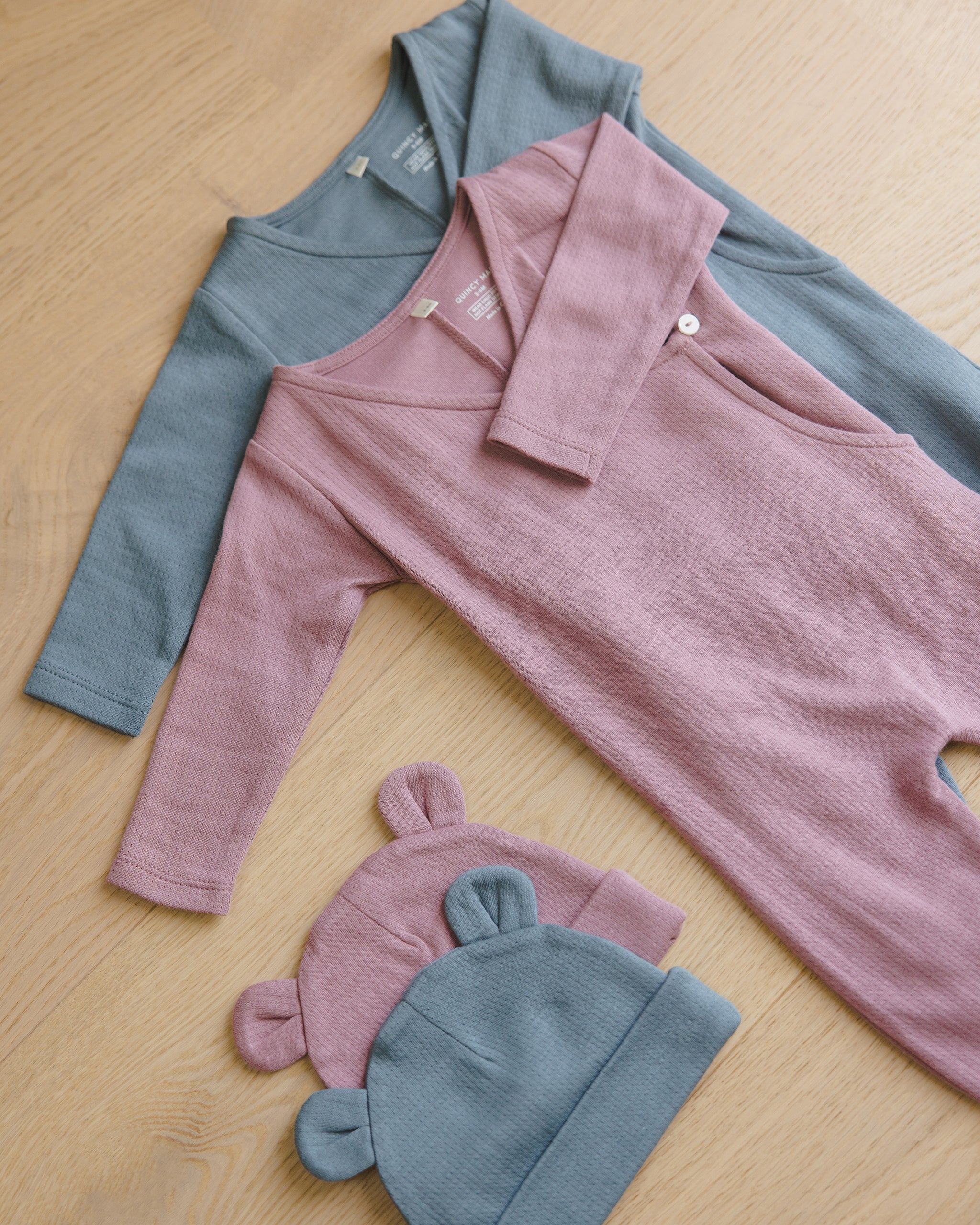 Pointelle Wrap Footie || Ocean - Rylee + Cru | Kids Clothes | Trendy Baby Clothes | Modern Infant Outfits |