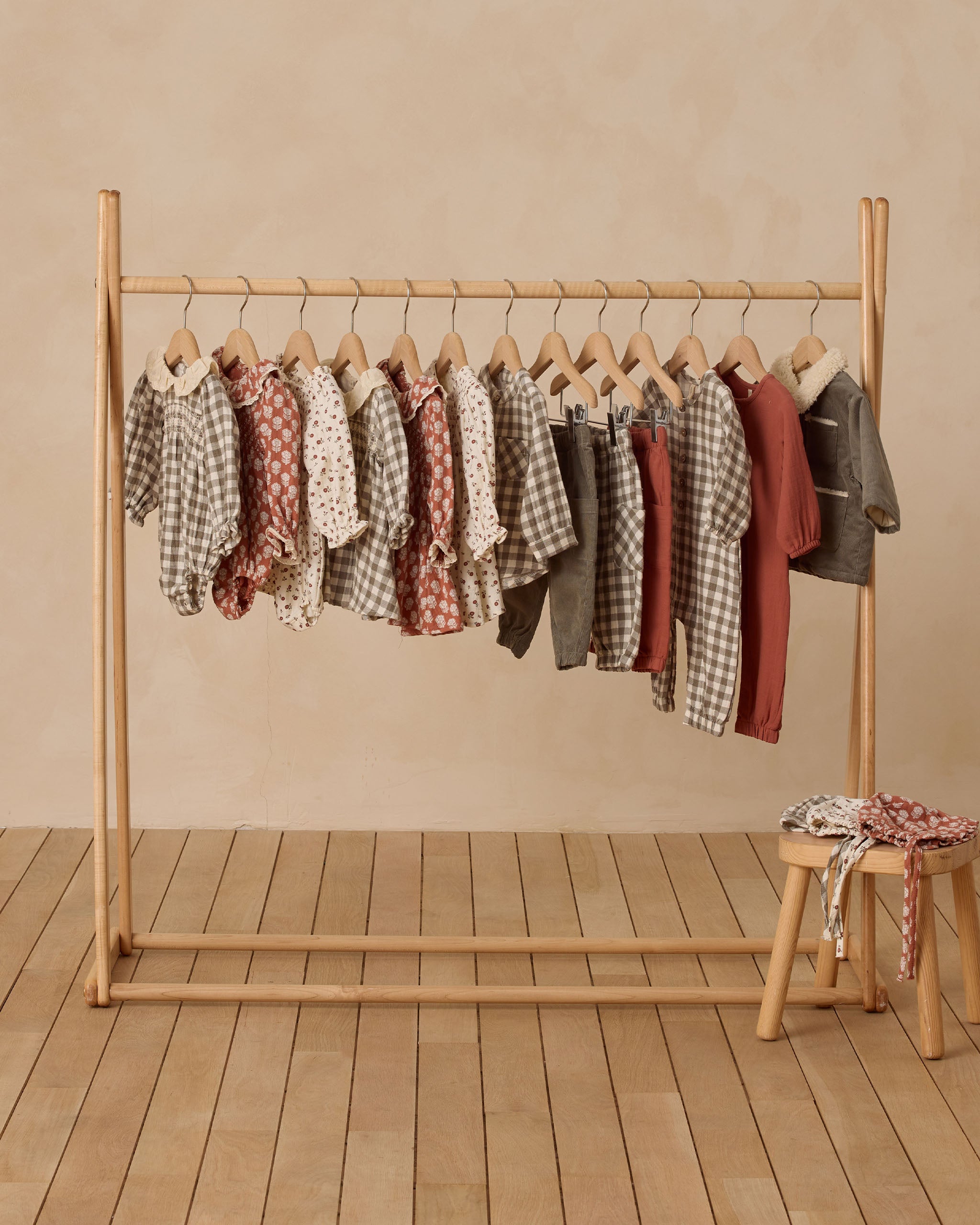 Woven Baby Bonnet || Forest Check - Rylee + Cru | Kids Clothes | Trendy Baby Clothes | Modern Infant Outfits |