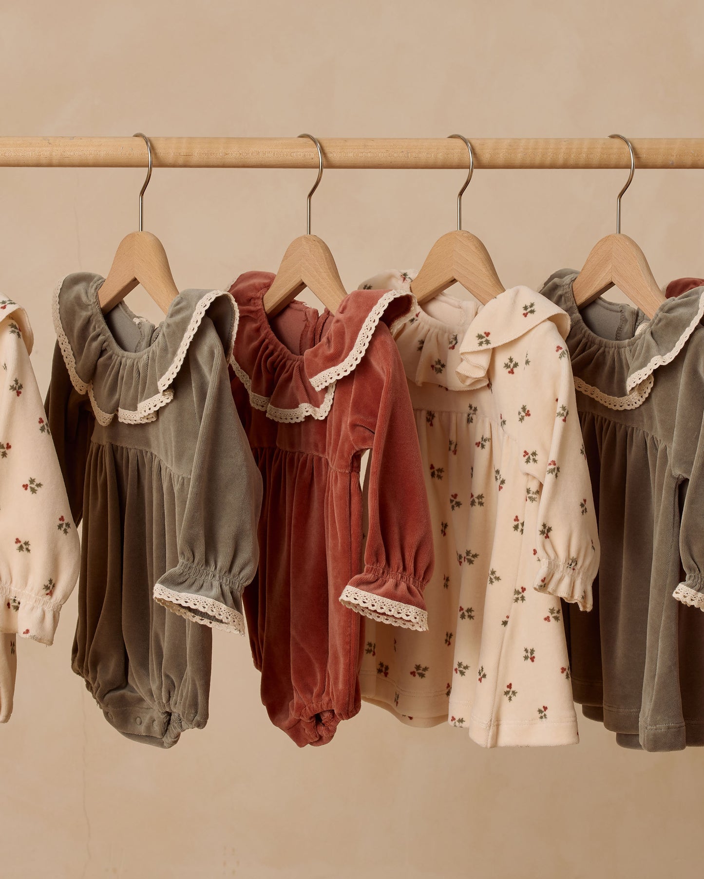 Velour Baby Dress || Holly Berry - Rylee + Cru | Kids Clothes | Trendy Baby Clothes | Modern Infant Outfits |