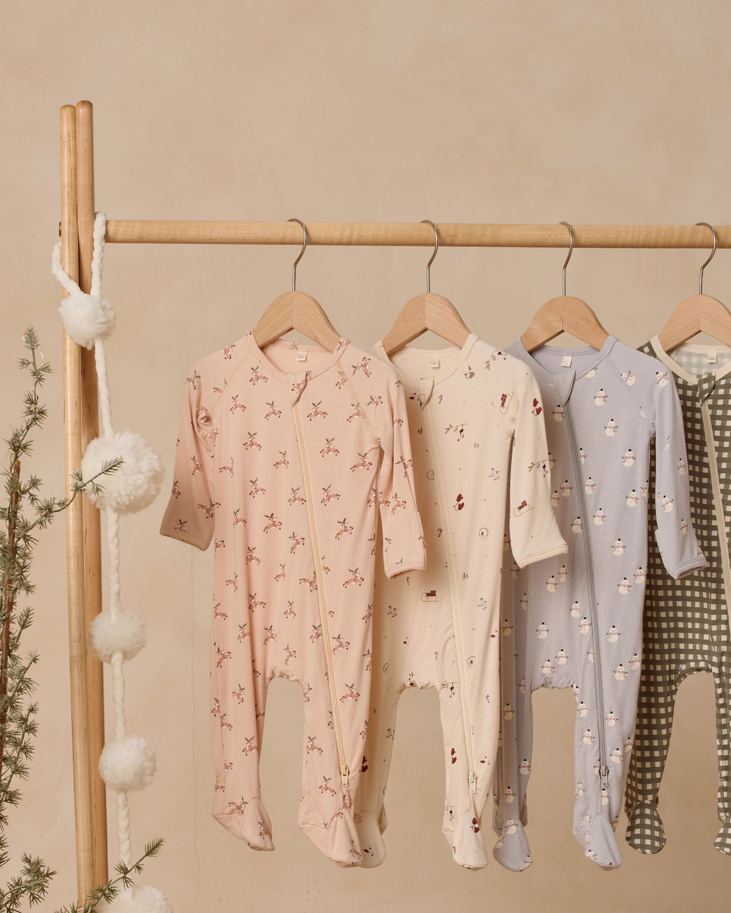 Bamboo Zip Footie || Snowmen - Rylee + Cru | Kids Clothes | Trendy Baby Clothes | Modern Infant Outfits |