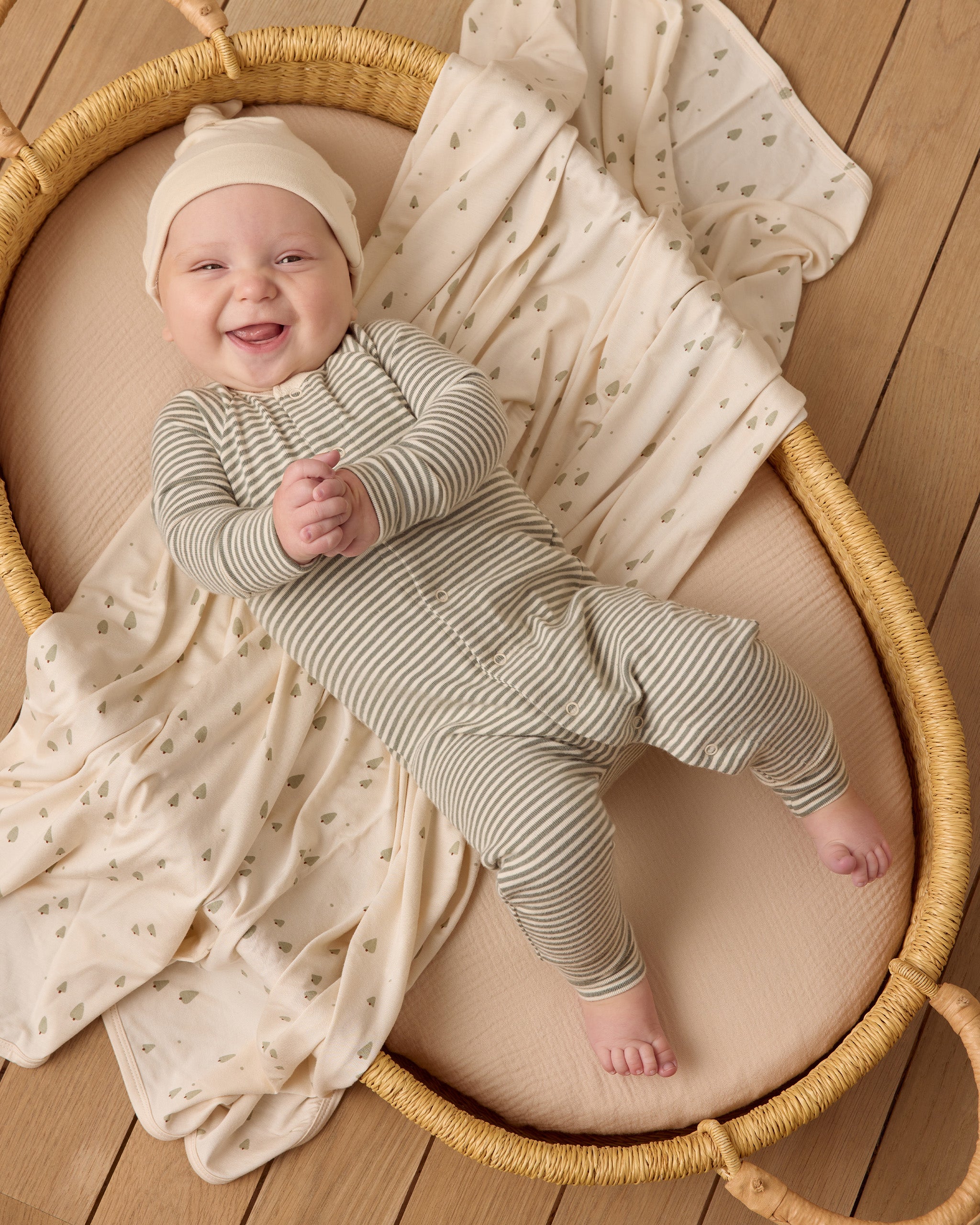 Pointelle Long John || Forest Stripe - Rylee + Cru | Kids Clothes | Trendy Baby Clothes | Modern Infant Outfits |