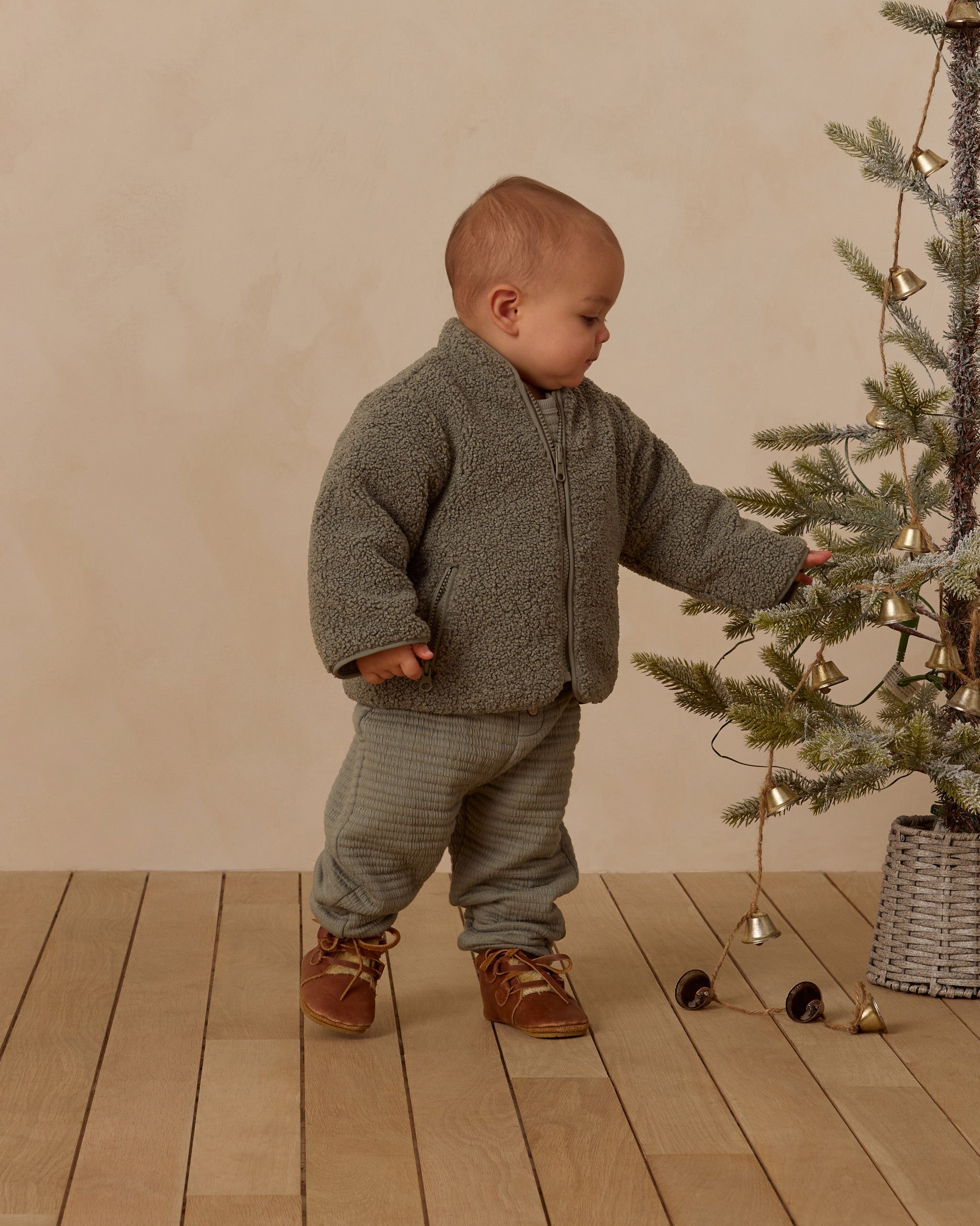 Shearling Zip Jacket || Forest - Rylee + Cru | Kids Clothes | Trendy Baby Clothes | Modern Infant Outfits |