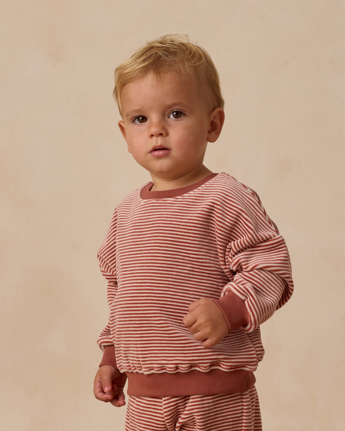 Velour Relaxed Sweatshirt || Candy Stripe - Rylee + Cru | Kids Clothes | Trendy Baby Clothes | Modern Infant Outfits |