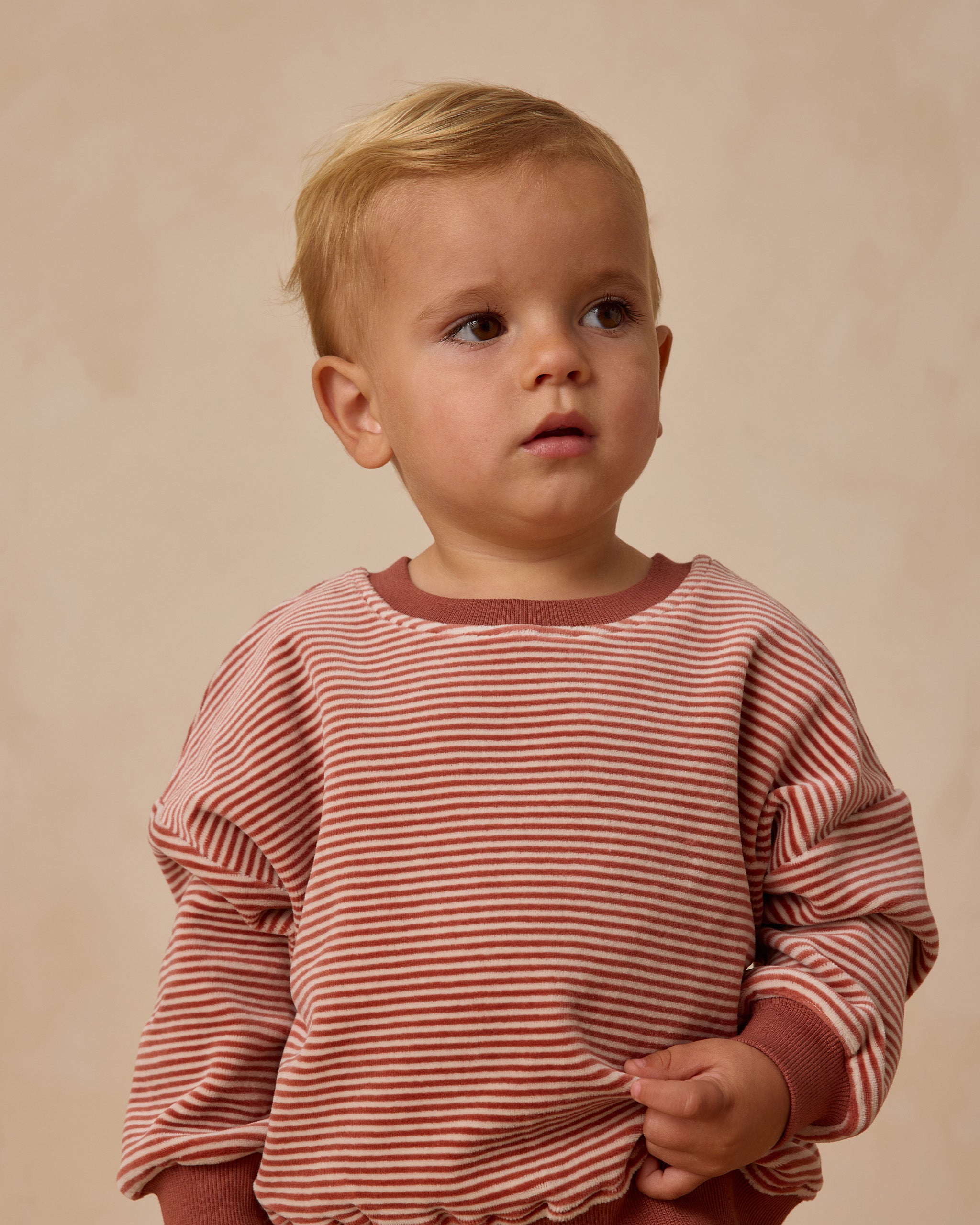 Velour Relaxed Sweatshirt || Candy Stripe - Rylee + Cru | Kids Clothes | Trendy Baby Clothes | Modern Infant Outfits |