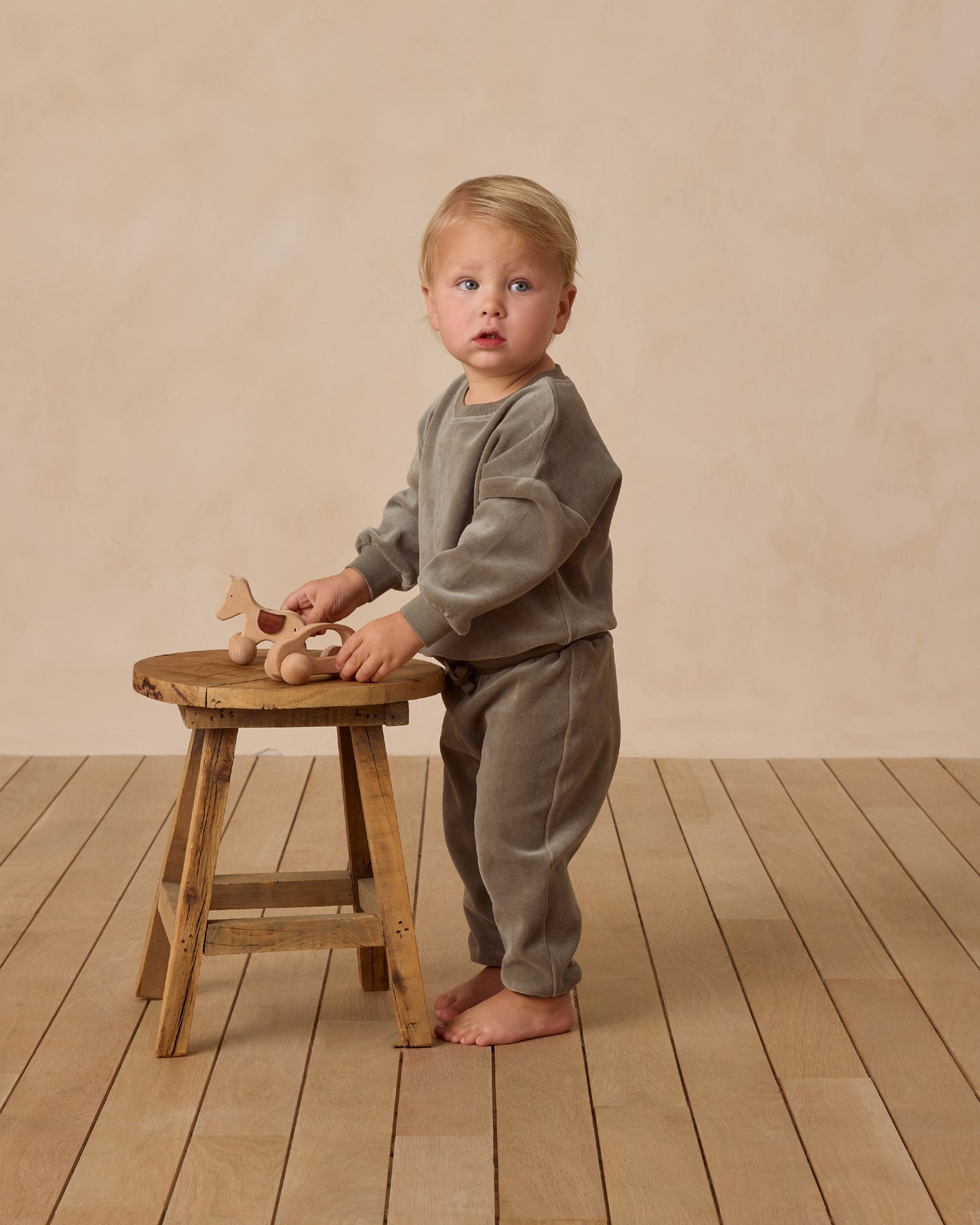 Velour Relaxed Sweatpant || Forest - Rylee + Cru | Kids Clothes | Trendy Baby Clothes | Modern Infant Outfits |