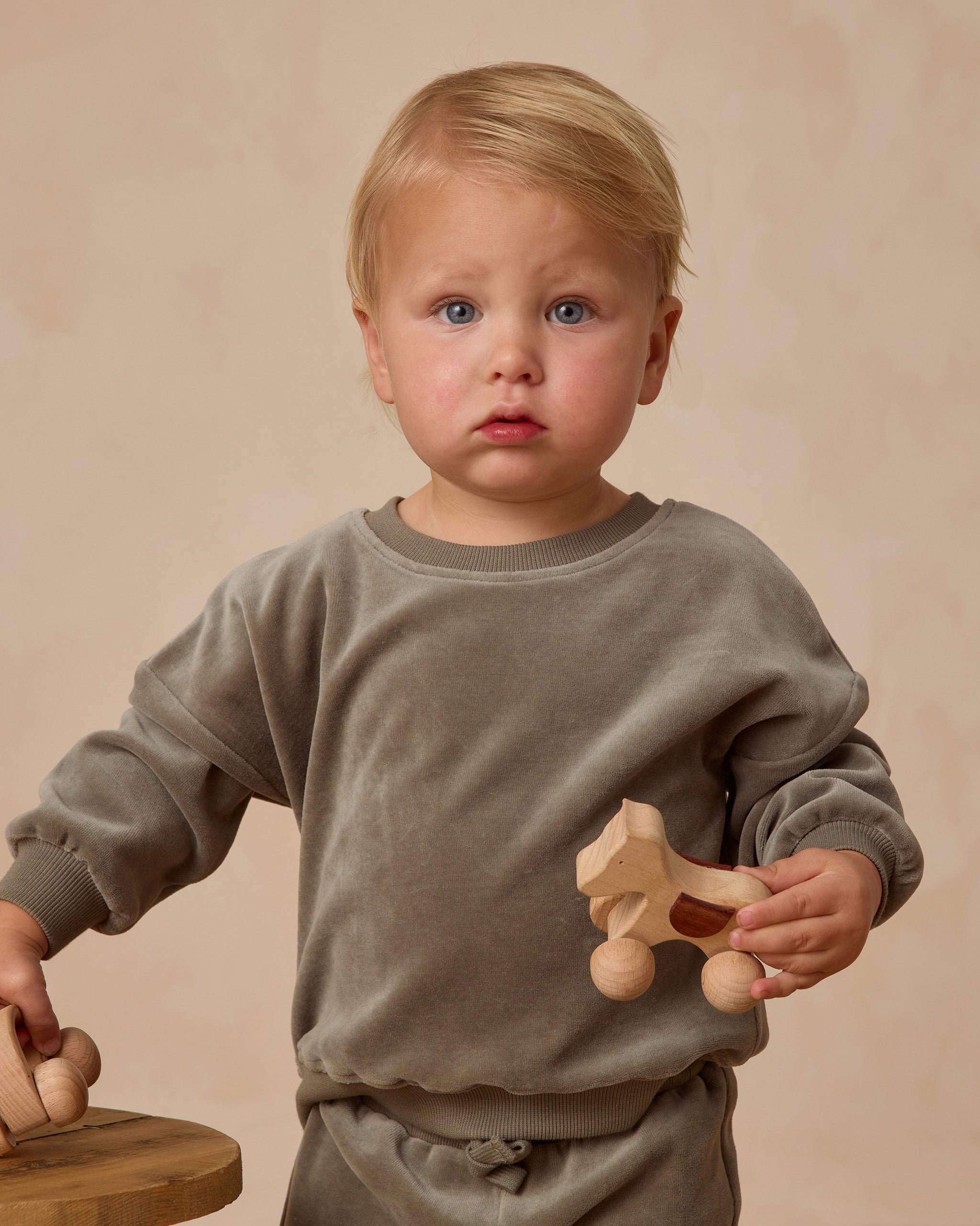 Velour Relaxed Sweatshirt || Forest - Rylee + Cru | Kids Clothes | Trendy Baby Clothes | Modern Infant Outfits |