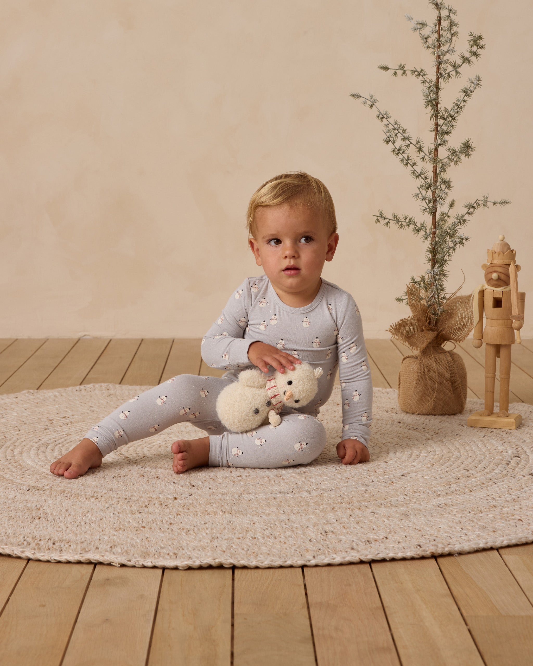 Bamboo Pajama Set || Snowmen - Rylee + Cru | Kids Clothes | Trendy Baby Clothes | Modern Infant Outfits |