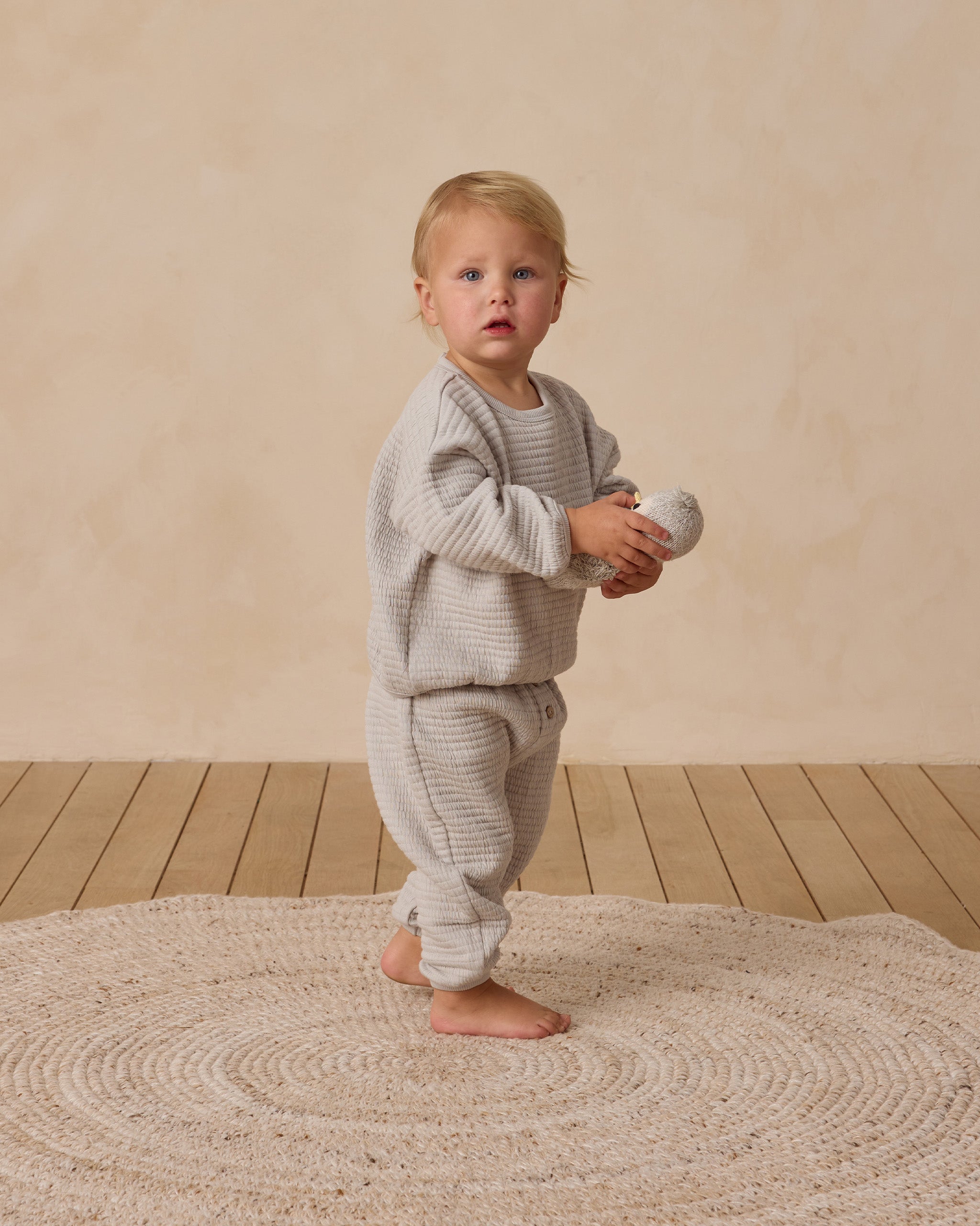 Textured Sweat Set || Frost - Rylee + Cru | Kids Clothes | Trendy Baby Clothes | Modern Infant Outfits |