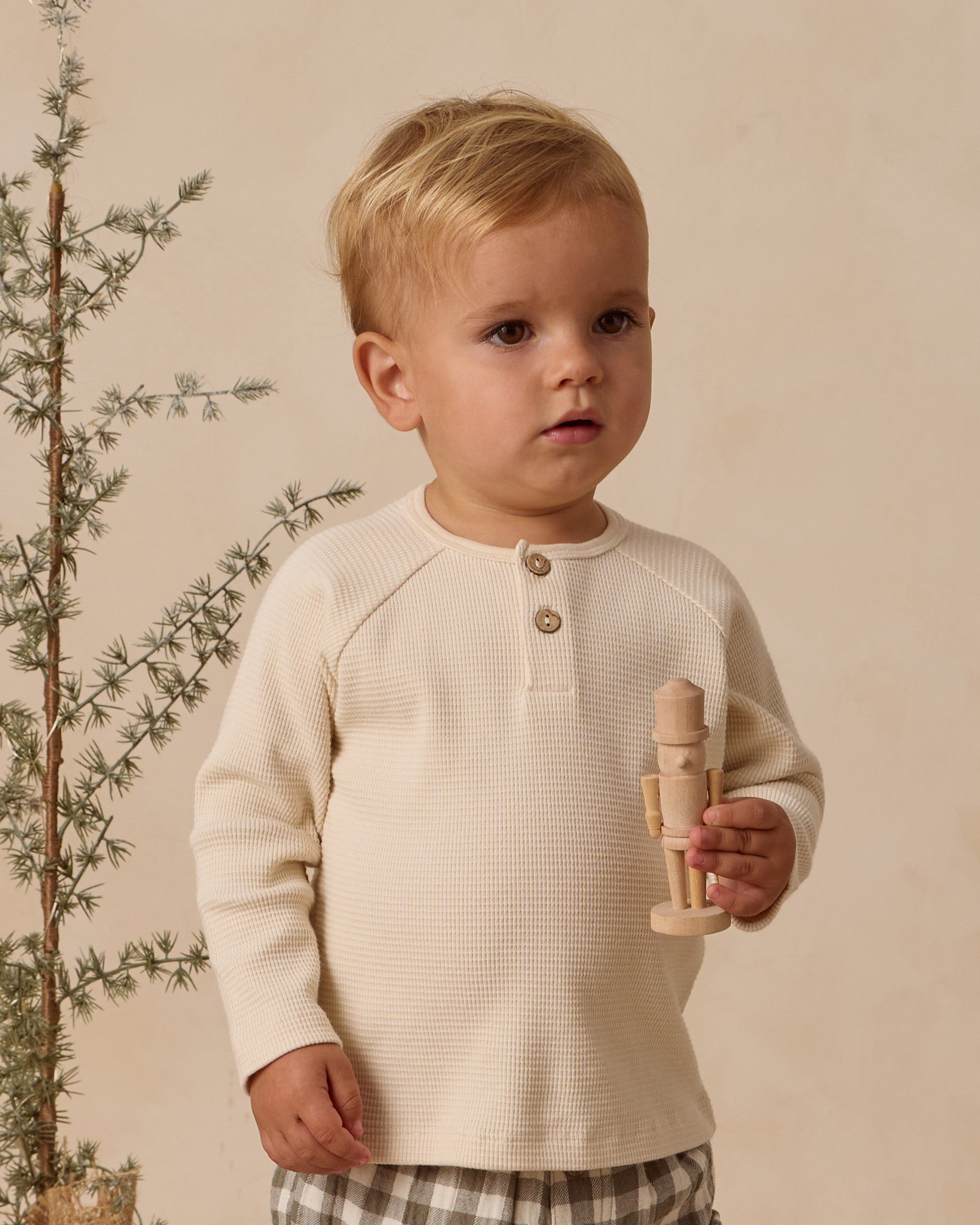 Henley Knit Top || Natural - Rylee + Cru | Kids Clothes | Trendy Baby Clothes | Modern Infant Outfits |