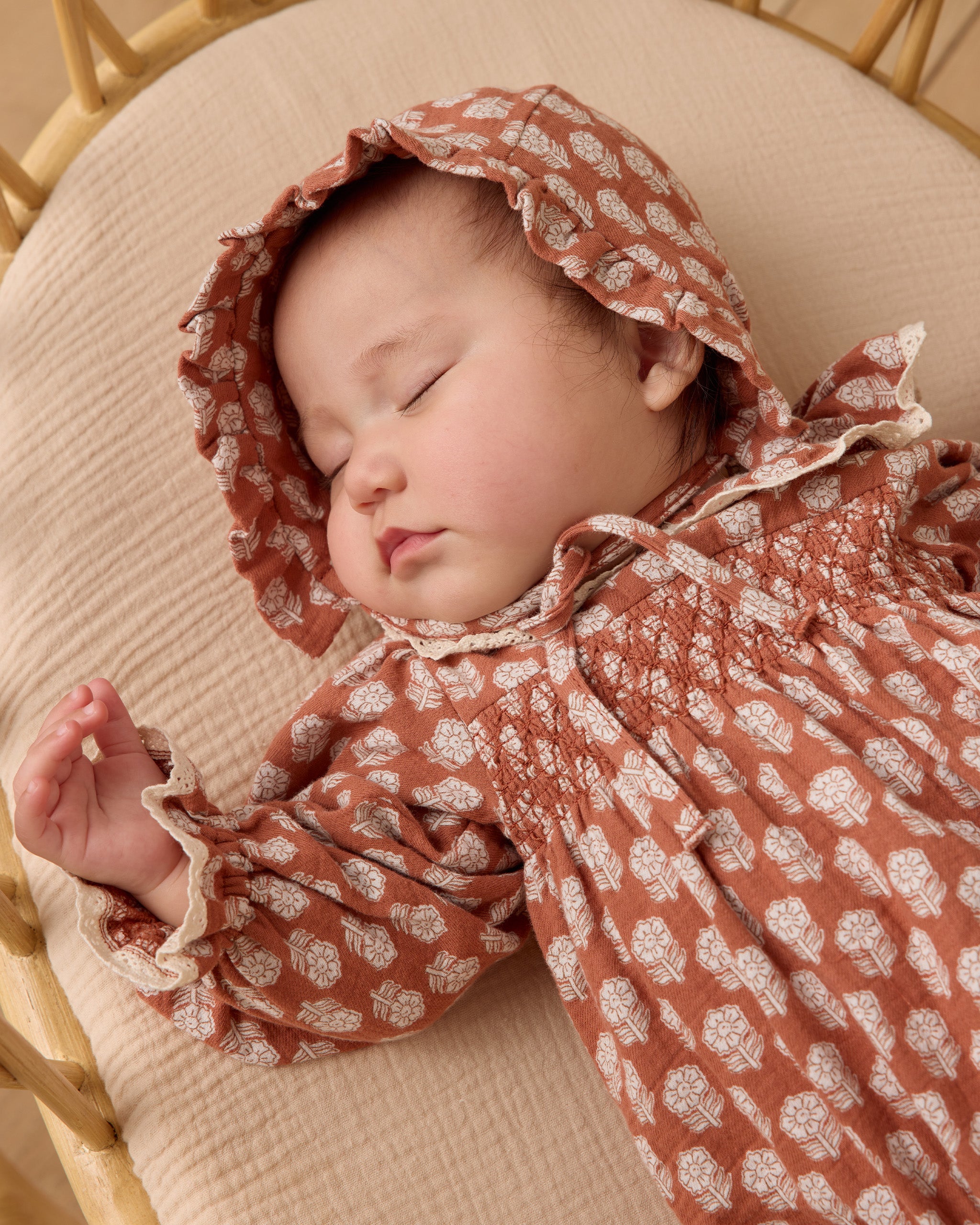 Woven Ruffle Bonnet || Holiday Fleur - Rylee + Cru | Kids Clothes | Trendy Baby Clothes | Modern Infant Outfits |