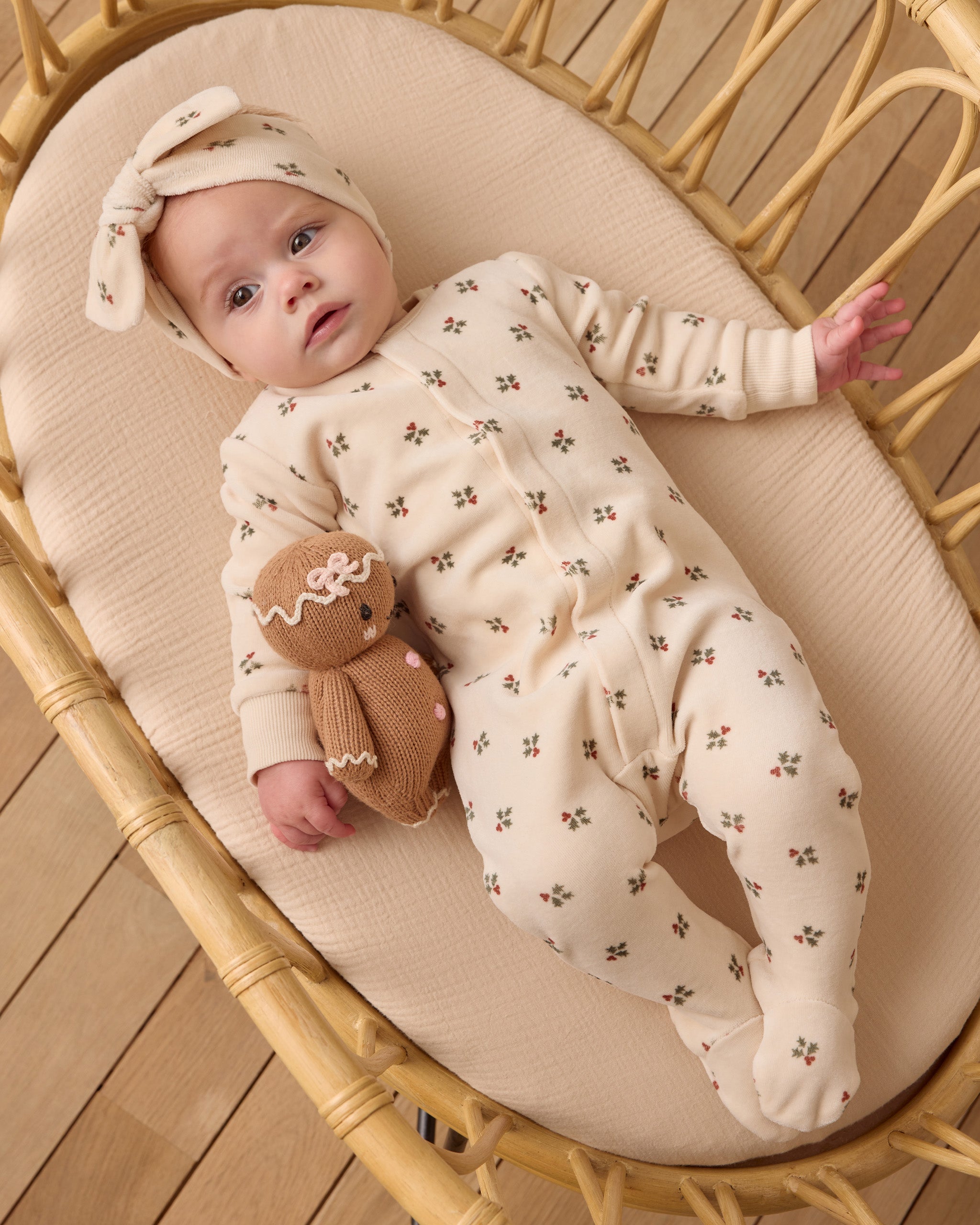 Hidden Snap Footie || Holly Berry - Rylee + Cru | Kids Clothes | Trendy Baby Clothes | Modern Infant Outfits |