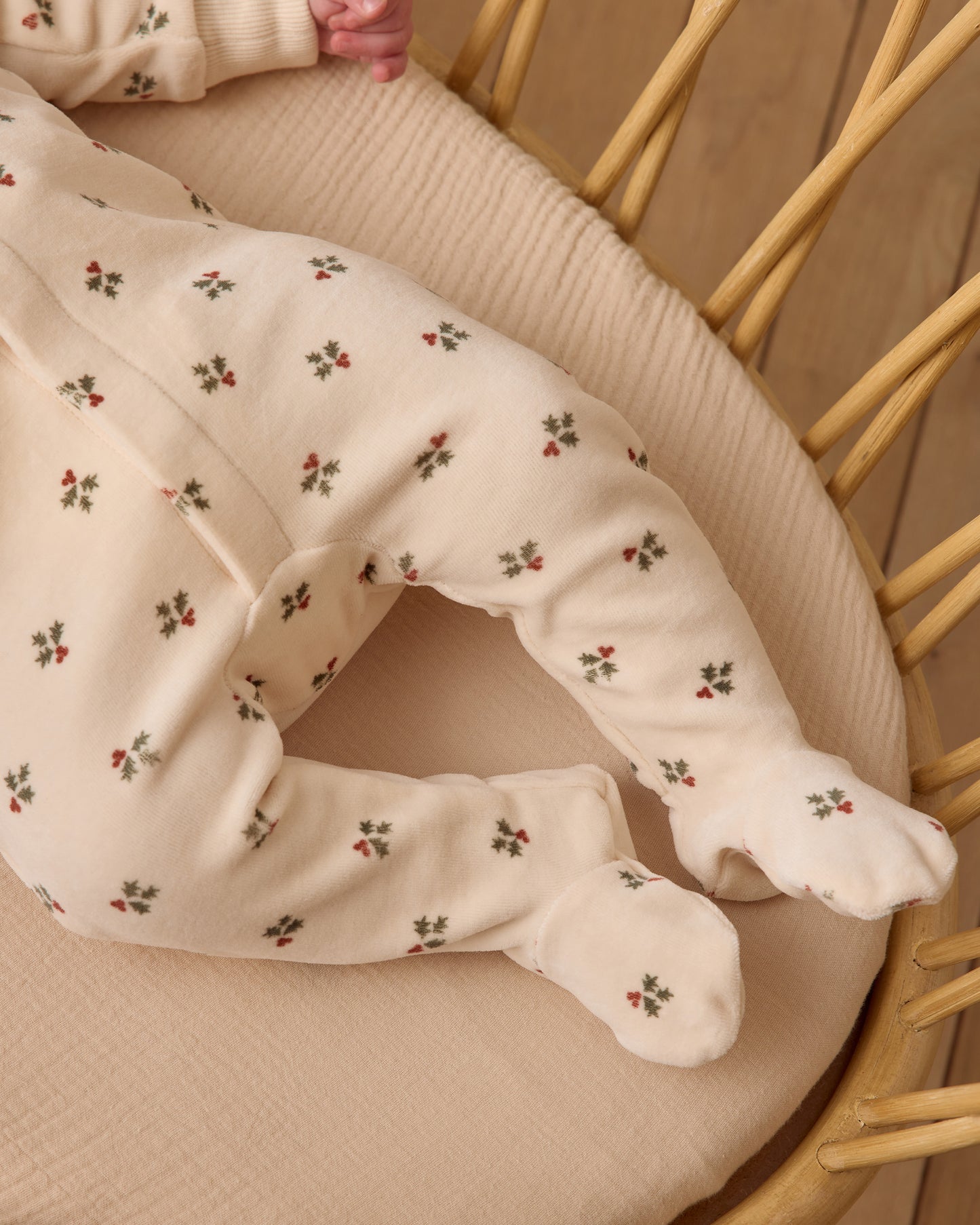 Hidden Snap Footie || Holly Berry - Rylee + Cru | Kids Clothes | Trendy Baby Clothes | Modern Infant Outfits |