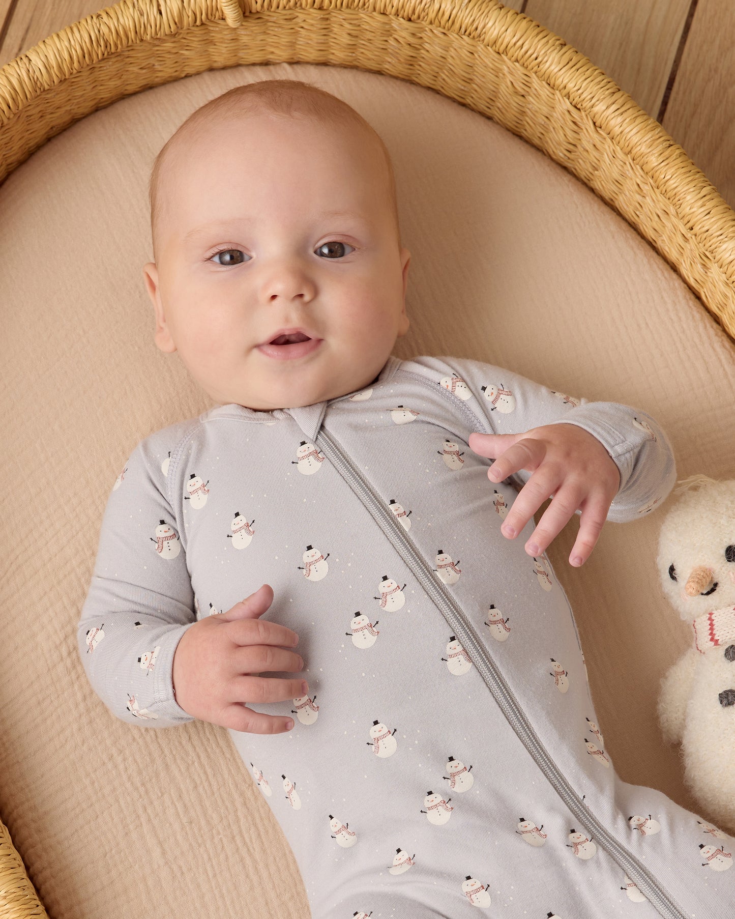 Bamboo Zip Footie || Snowmen - Rylee + Cru | Kids Clothes | Trendy Baby Clothes | Modern Infant Outfits |