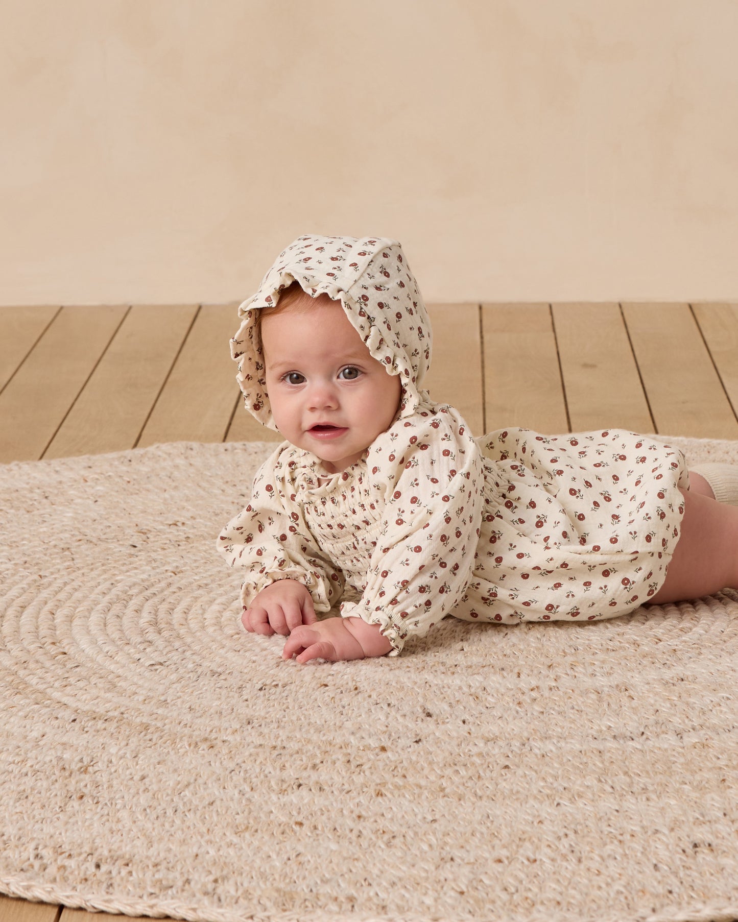 Woven Ruffle Bonnet || Winter Ditsy - Rylee + Cru | Kids Clothes | Trendy Baby Clothes | Modern Infant Outfits |