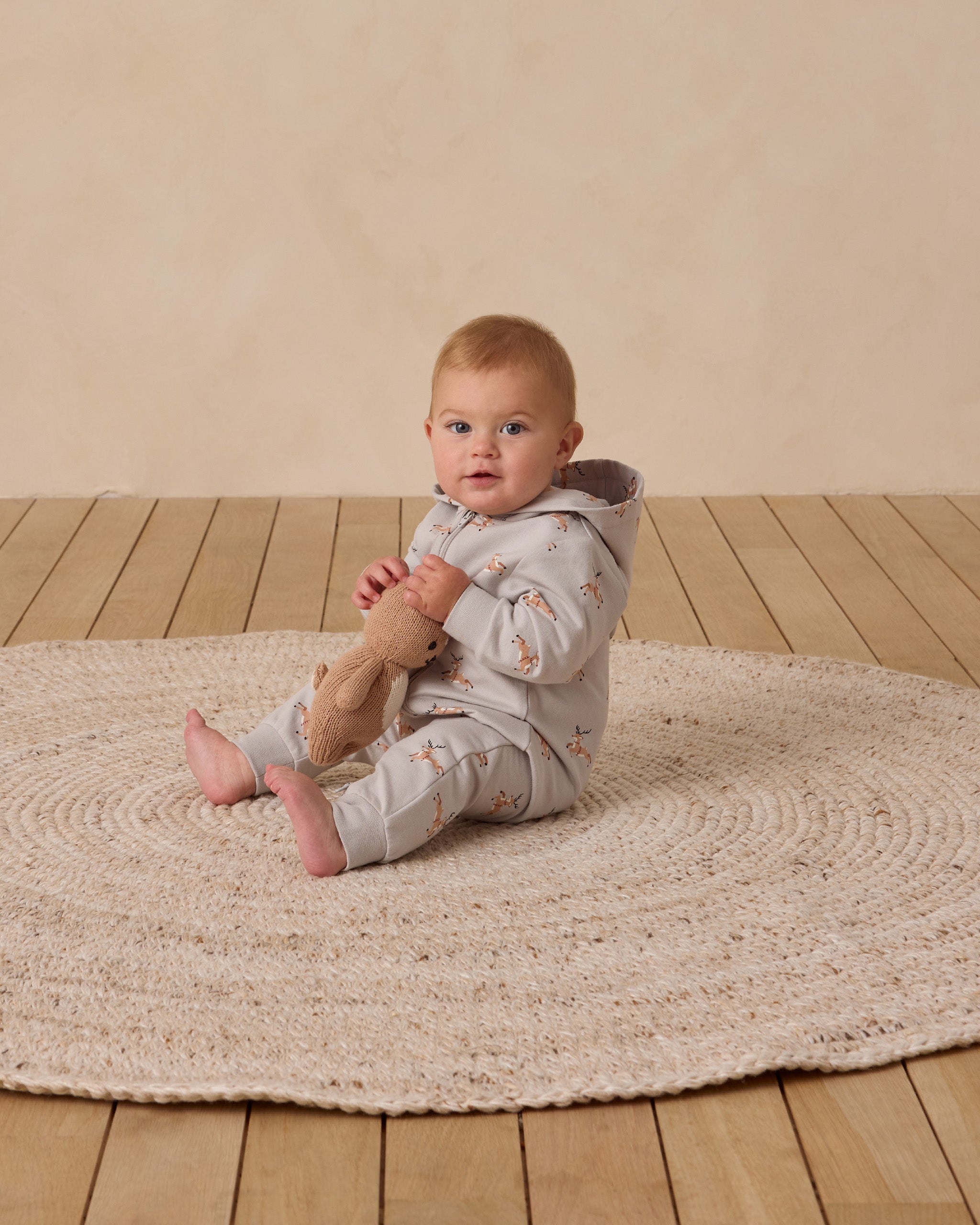 Hooded Jumpsuit || Reindeer - Rylee + Cru | Kids Clothes | Trendy Baby Clothes | Modern Infant Outfits |