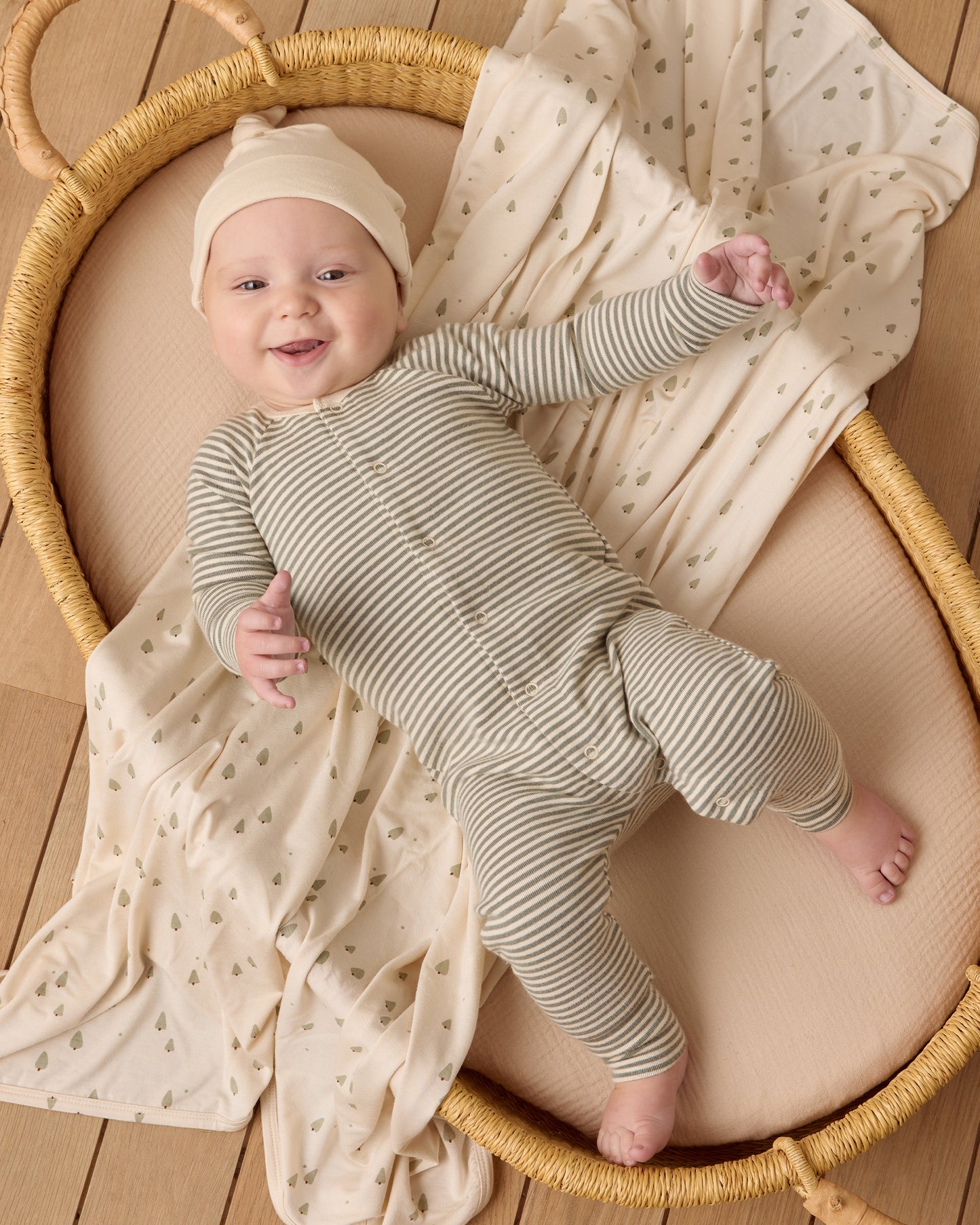 Pointelle Long John || Forest Stripe - Rylee + Cru | Kids Clothes | Trendy Baby Clothes | Modern Infant Outfits |