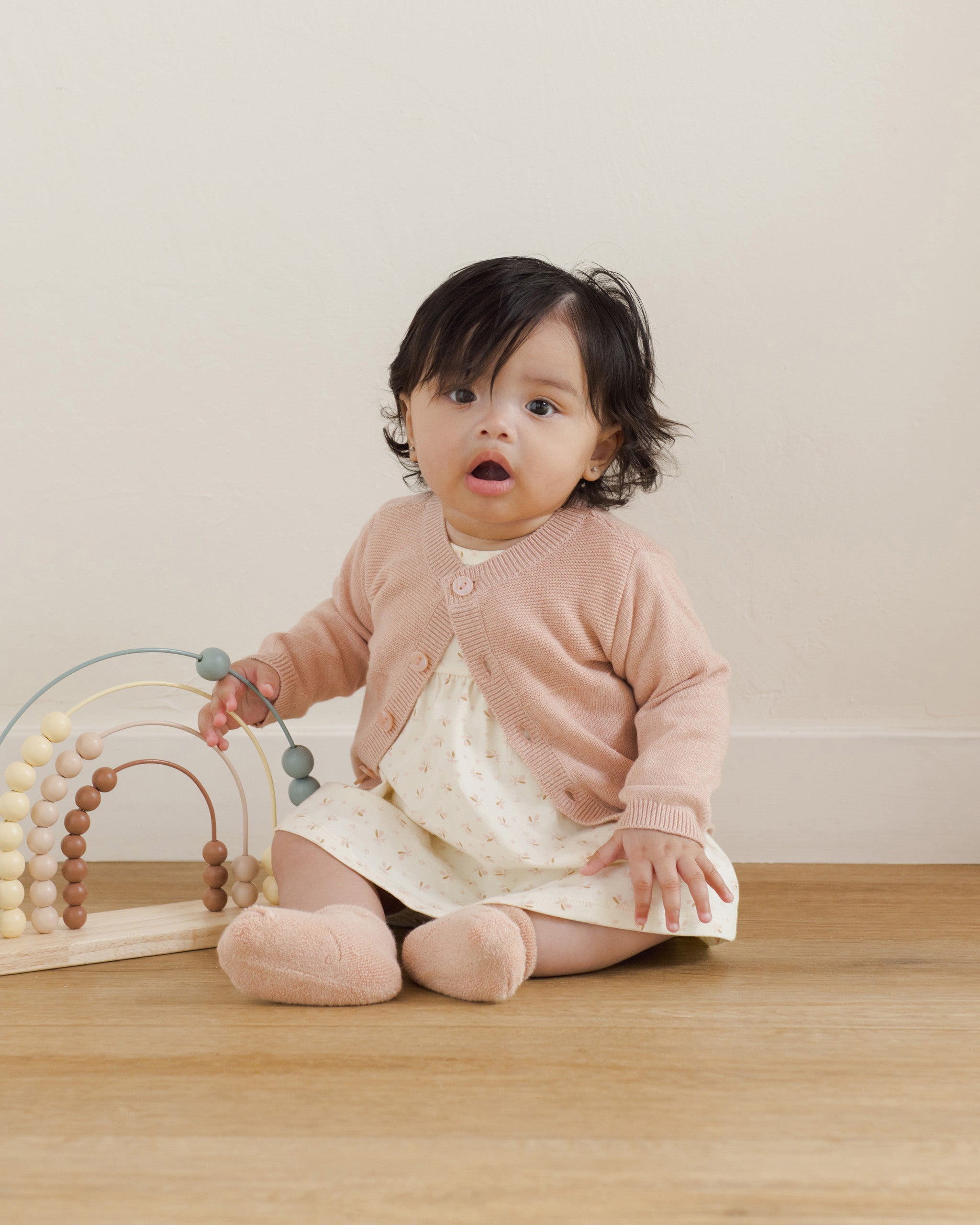 Knit Cardigan Heathered Rose – Quincy Mae