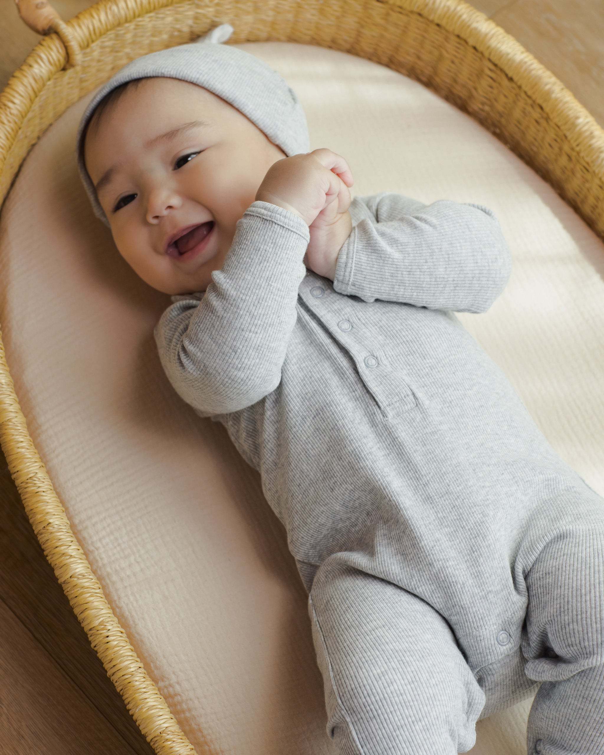 Ribbed Baby Jumpsuit Dusty Blue – Quincy Mae