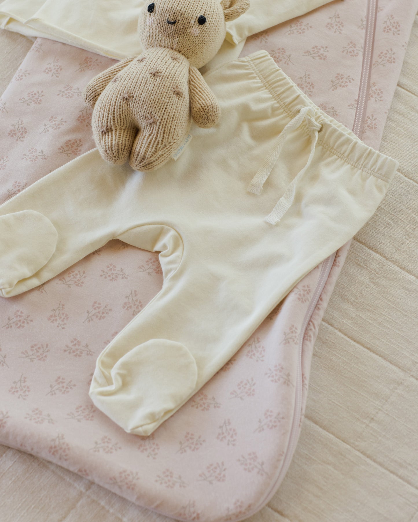 Wrap Top + Footed Pant Set || Ivory - Rylee + Cru | Kids Clothes | Trendy Baby Clothes | Modern Infant Outfits |