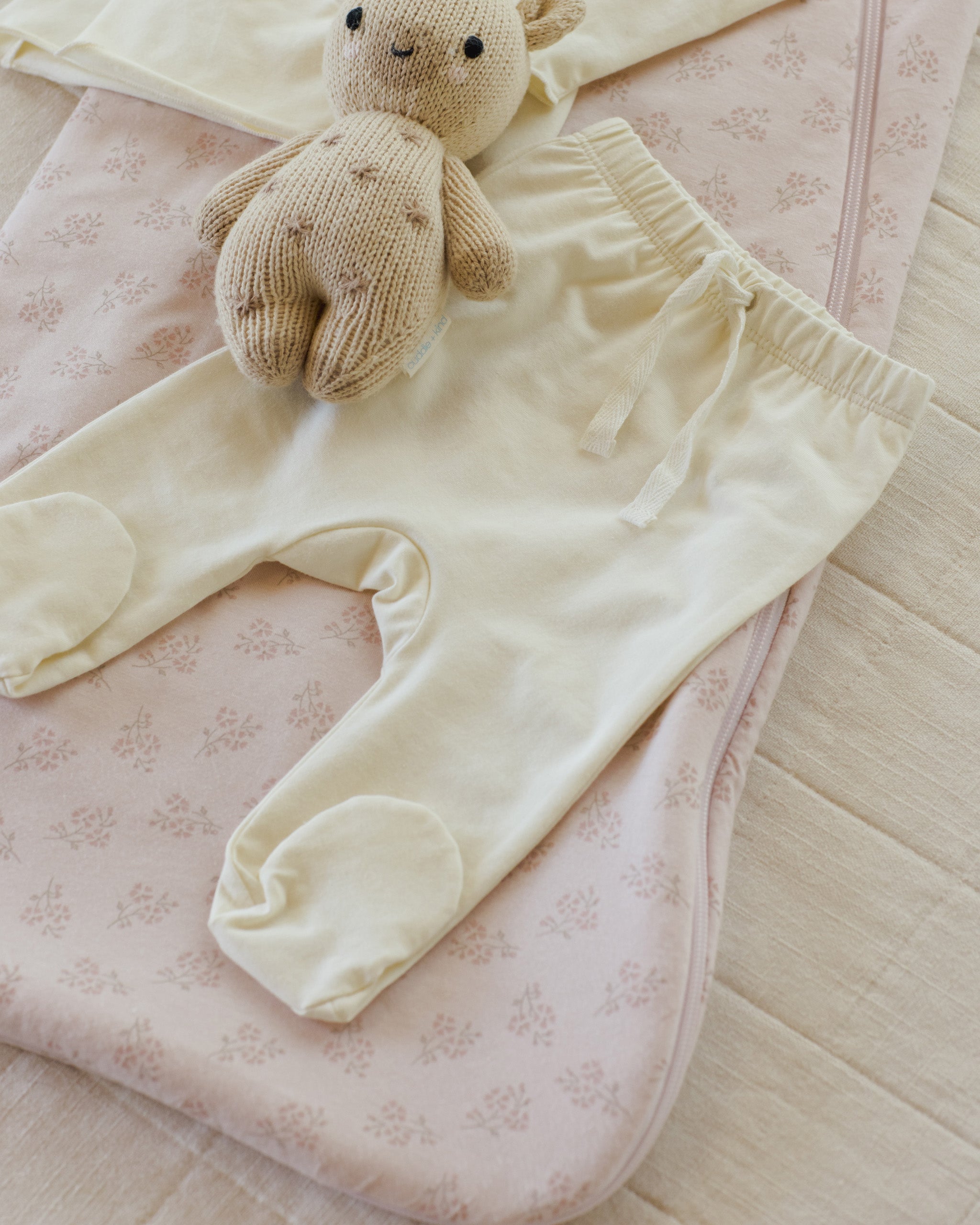 Wrap Top + Footed Pant Set || Ivory - Rylee + Cru | Kids Clothes | Trendy Baby Clothes | Modern Infant Outfits |