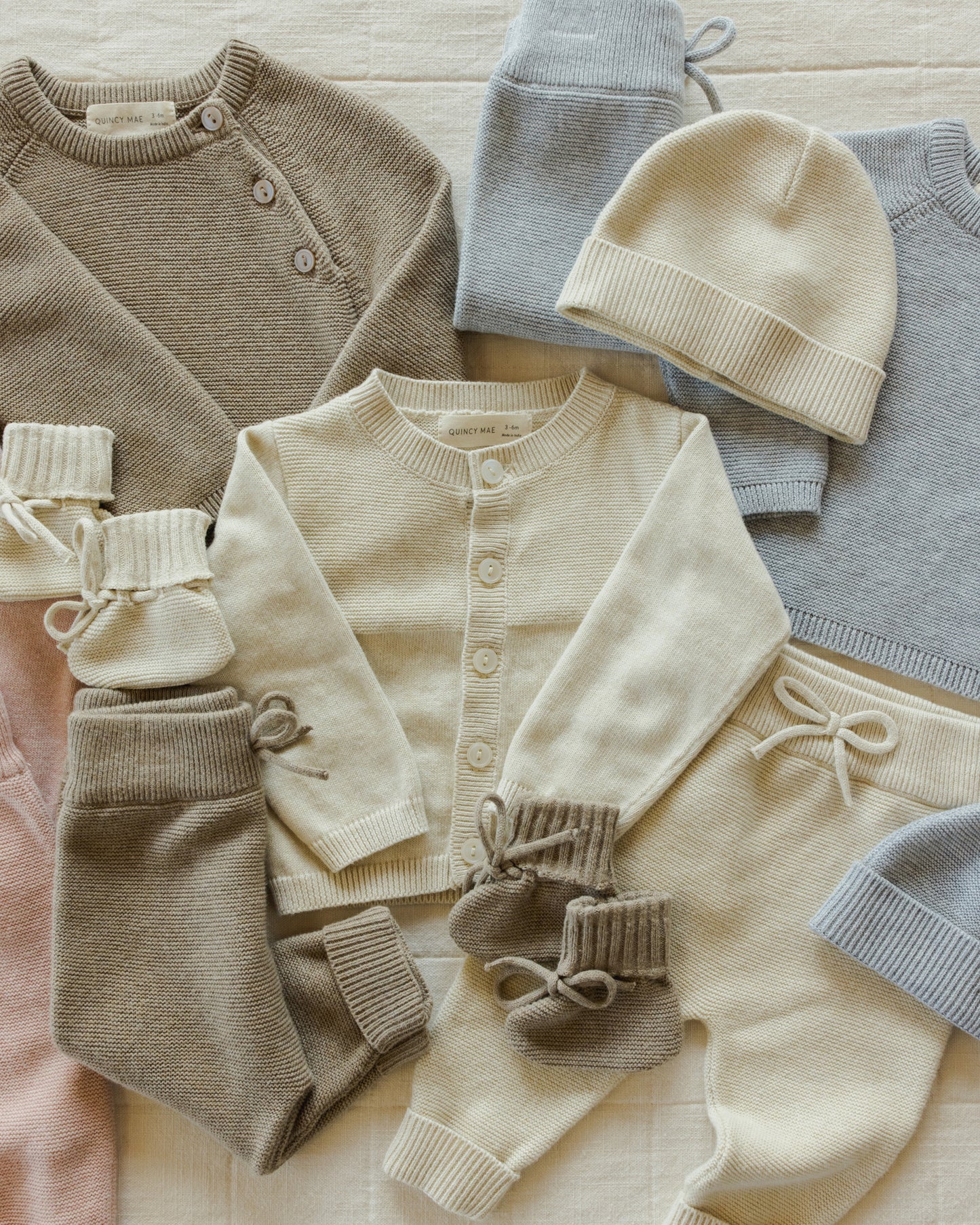Baby Beanie || Heathered Natural - Rylee + Cru | Kids Clothes | Trendy Baby Clothes | Modern Infant Outfits |