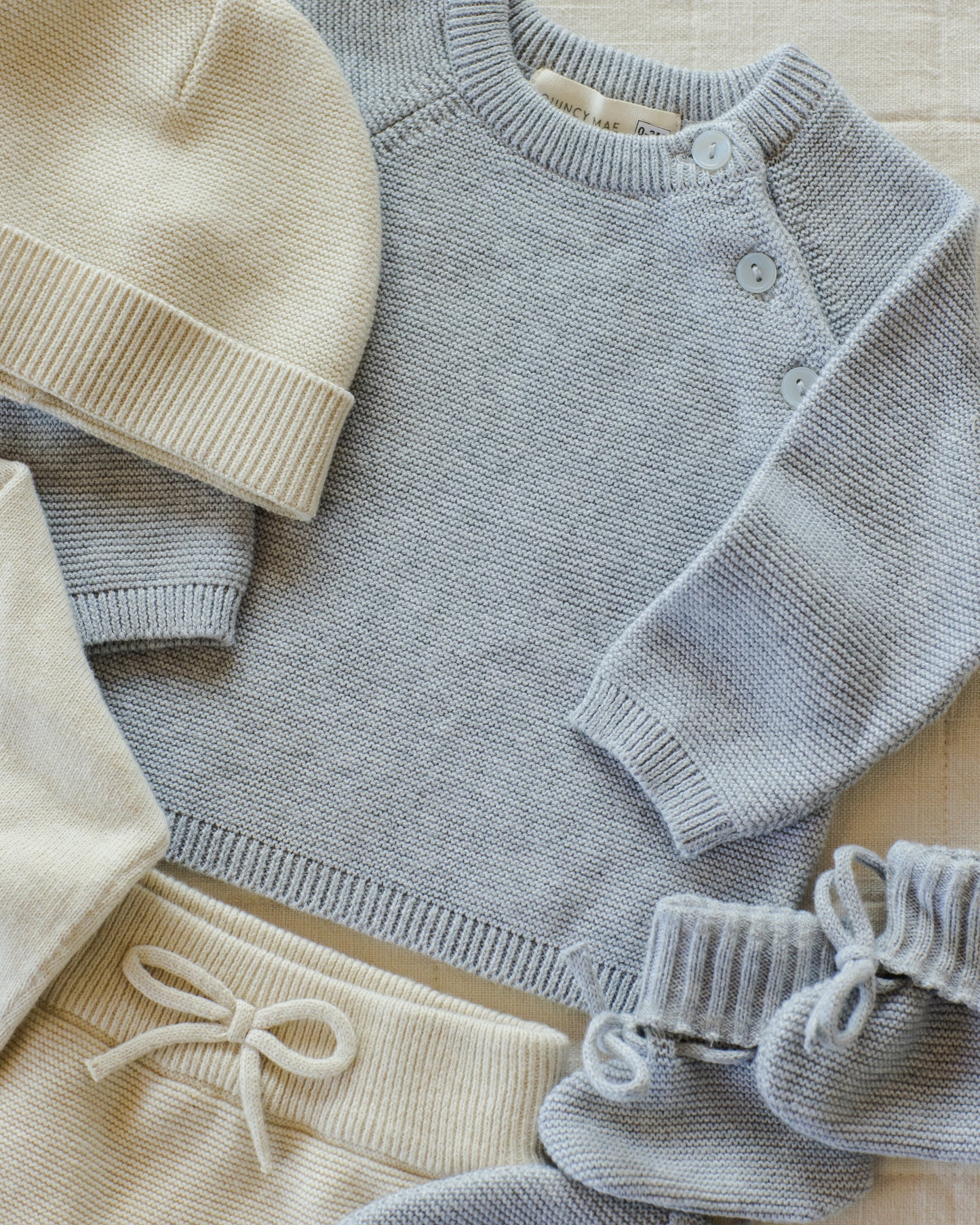 Bailey Knit Sweater || Heathered Dusty Blue - Rylee + Cru | Kids Clothes | Trendy Baby Clothes | Modern Infant Outfits |