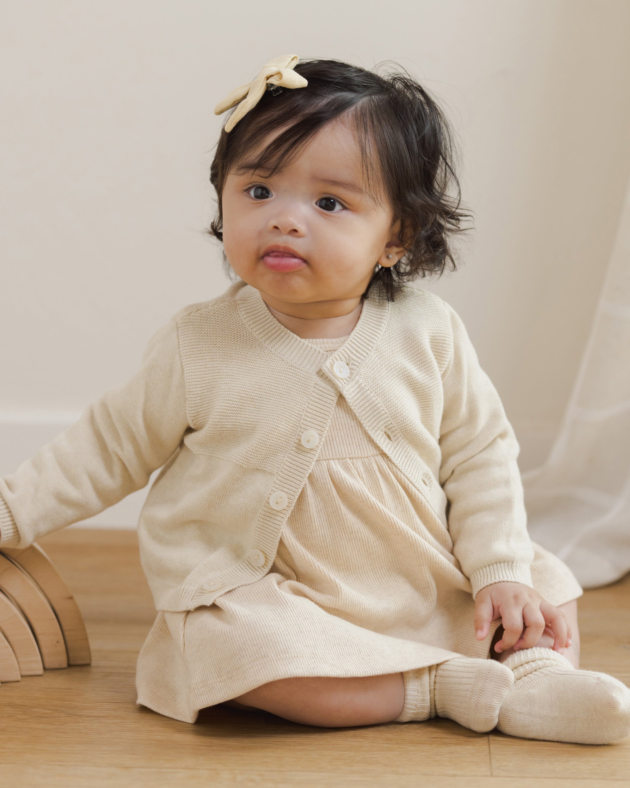 ルームウェア・パジャマ andmary Sugar knit cardigan andmary bebe Knit Cardigan Heathered Natural – Quincy Mae