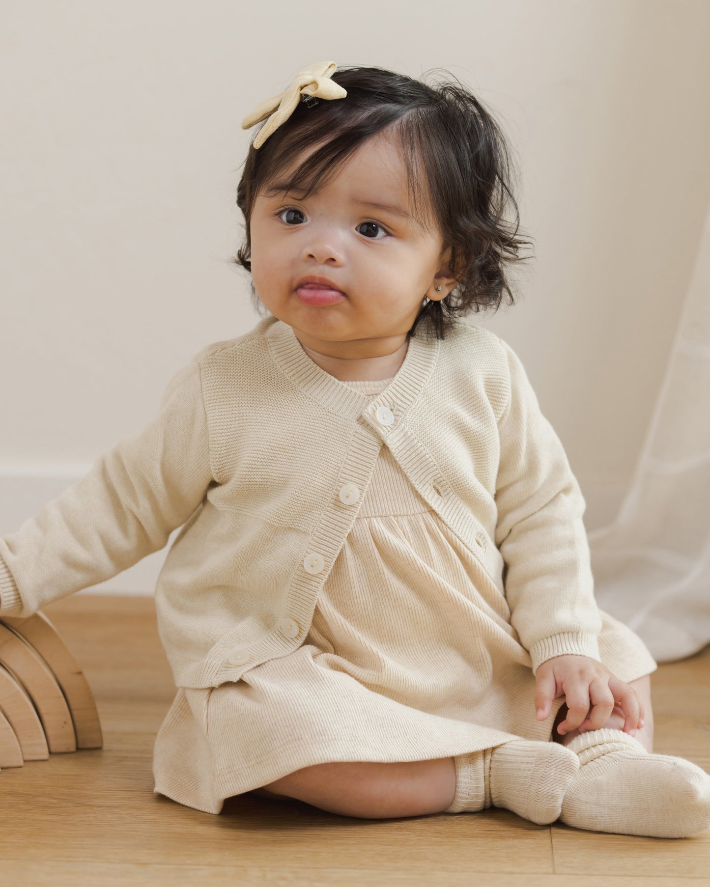 Knit Cardigan || Heathered Natural - Rylee + Cru | Kids Clothes | Trendy Baby Clothes | Modern Infant Outfits |