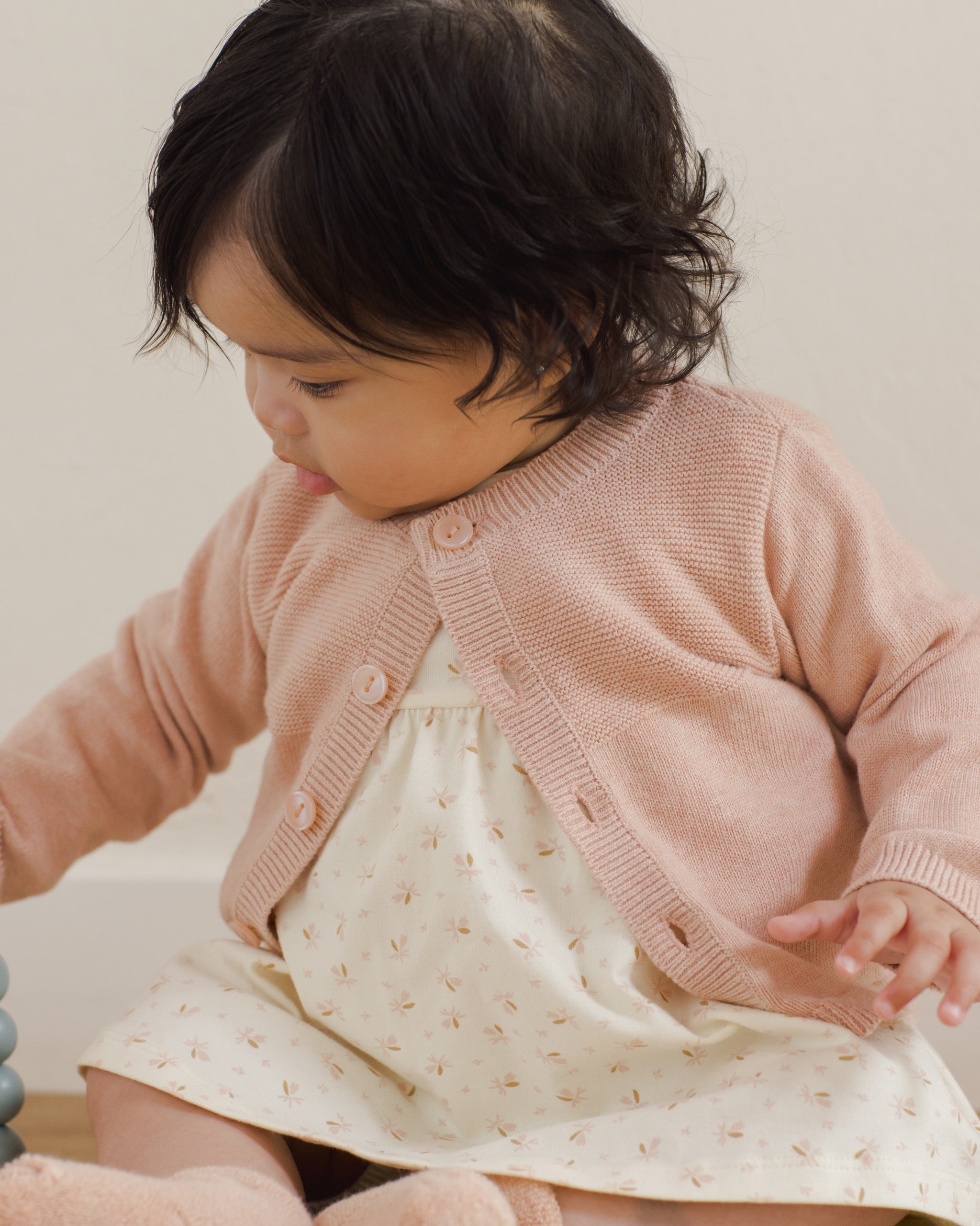 Knit Cardigan || Heathered Rose - Rylee + Cru | Kids Clothes | Trendy Baby Clothes | Modern Infant Outfits |