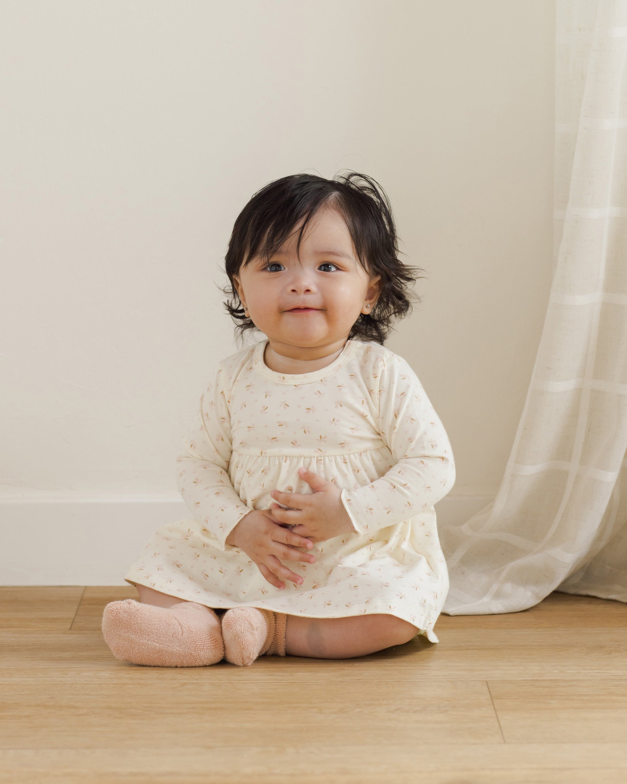 Longsleeve Baby Dress || Fleur - Rylee + Cru | Kids Clothes | Trendy Baby Clothes | Modern Infant Outfits |