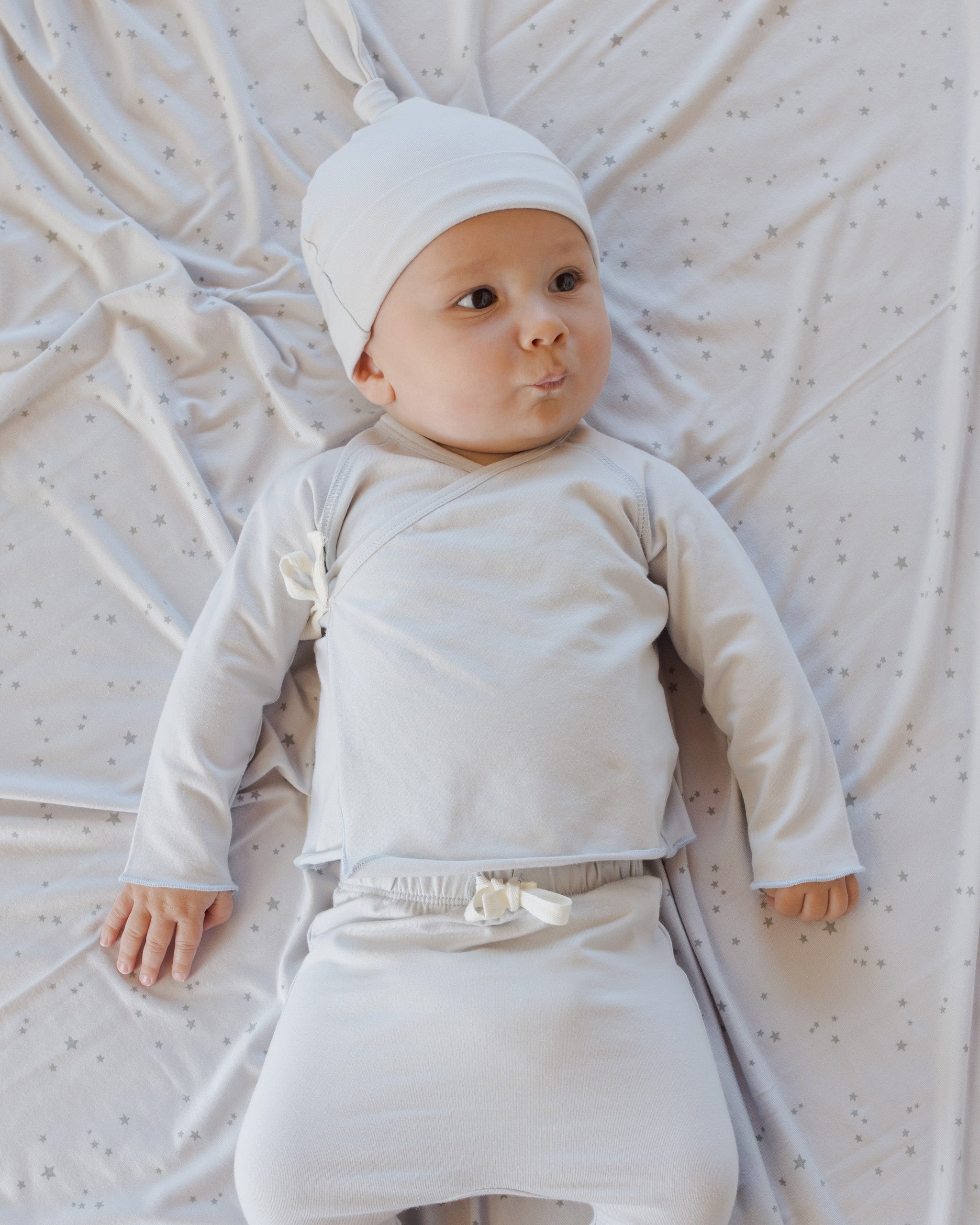 Wrap Top + Footed Pant Set Fog – Quincy Mae