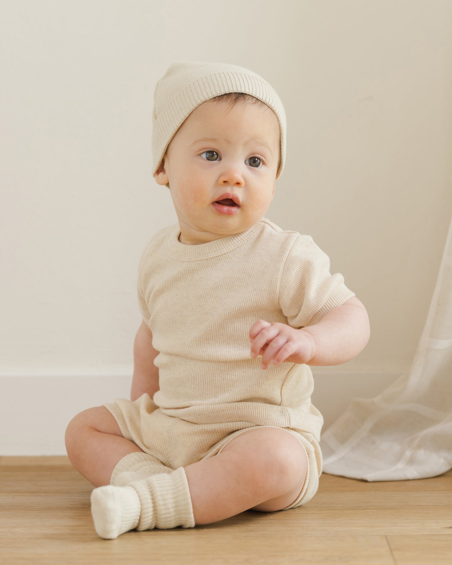Ribbed Shortie Set || Oatmeal - Rylee + Cru | Kids Clothes | Trendy Baby Clothes | Modern Infant Outfits |