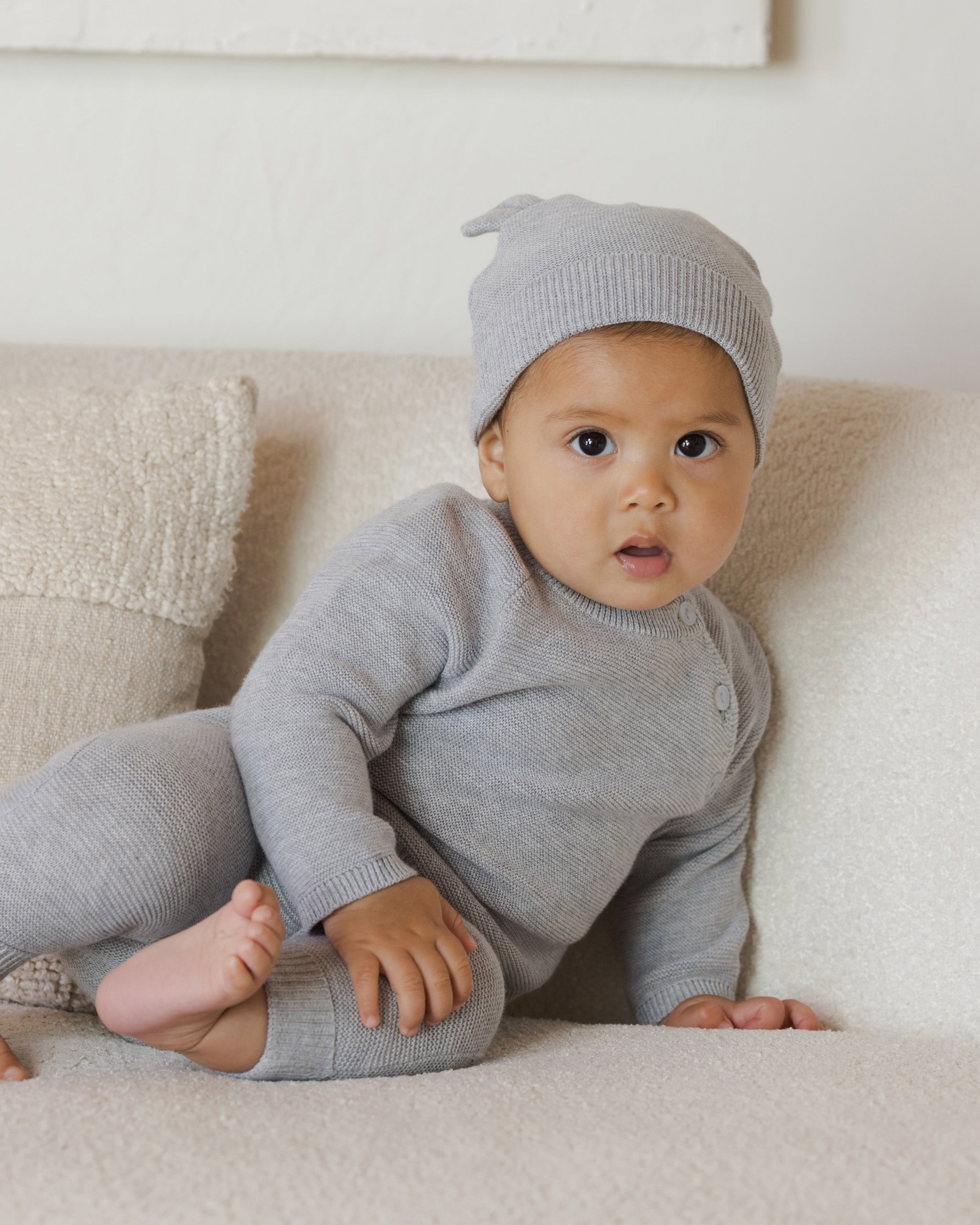 ワンピース andmary Baby pants Knit Pant Heathered Dusty Blue – Quincy Mae