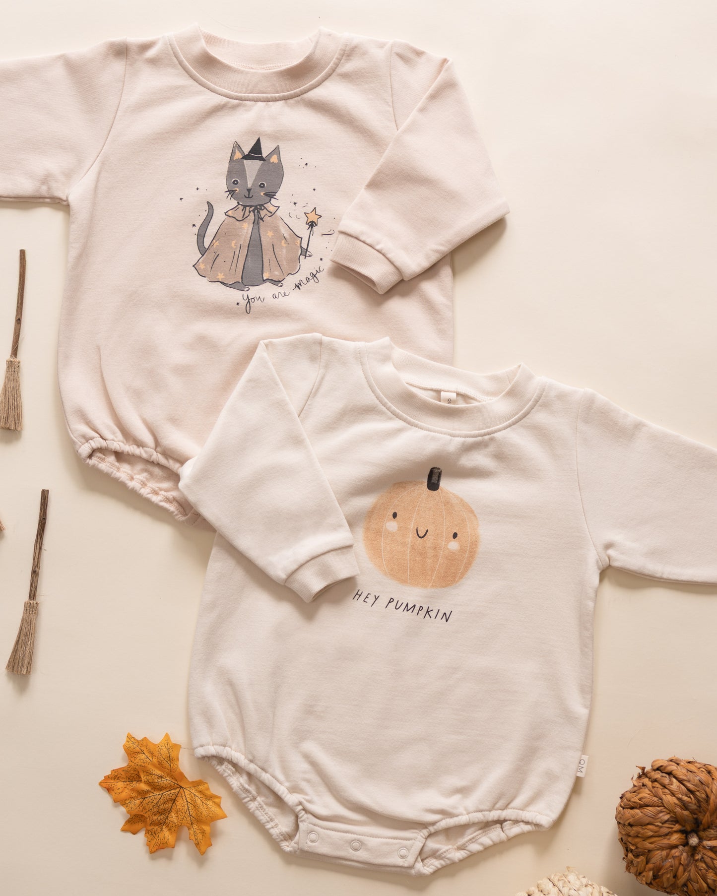 Crewneck Bubble Romper || Magic Cat - Rylee + Cru | Kids Clothes | Trendy Baby Clothes | Modern Infant Outfits |