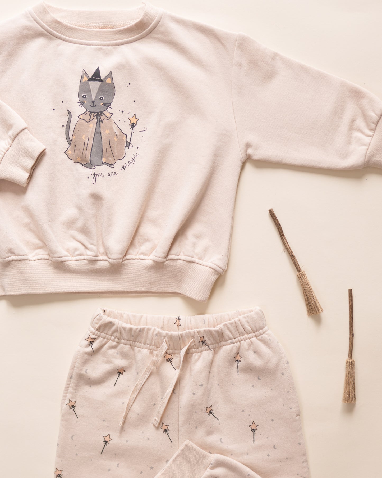 Relaxed Fleece Sweatshirt || Magic Cat - Rylee + Cru | Kids Clothes | Trendy Baby Clothes | Modern Infant Outfits |