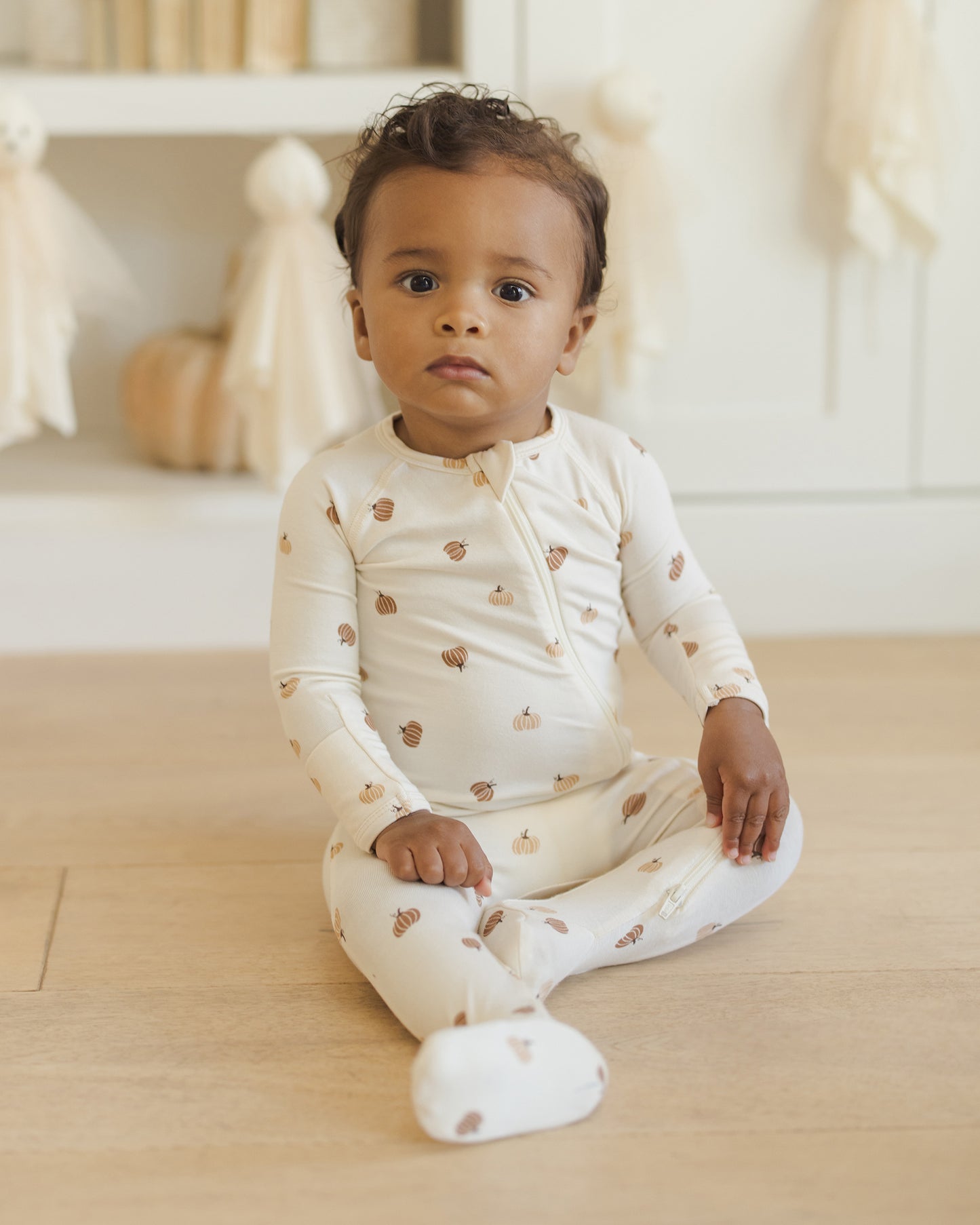 Bamboo Zip Footie || Pumpkins - Rylee + Cru | Kids Clothes | Trendy Baby Clothes | Modern Infant Outfits |