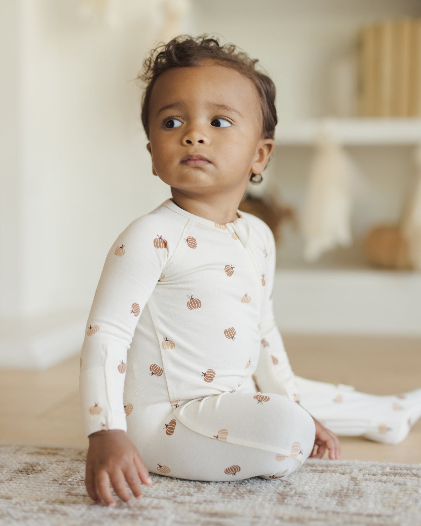 Bamboo Zip Footie || Pumpkins - Rylee + Cru | Kids Clothes | Trendy Baby Clothes | Modern Infant Outfits |