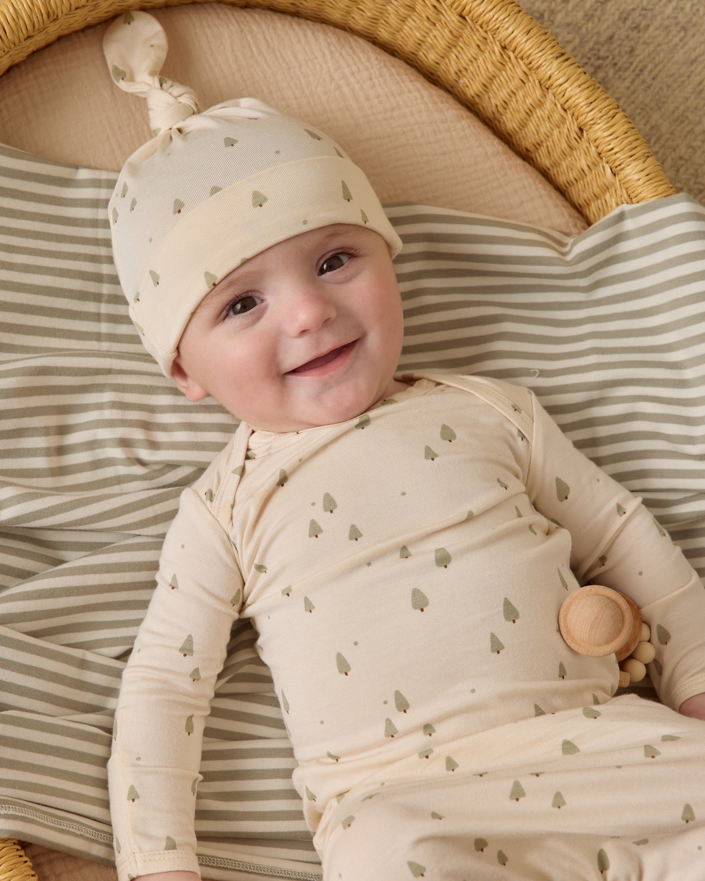 Bamboo Baby Gown + Hat Set || Trees - Rylee + Cru | Kids Clothes | Trendy Baby Clothes | Modern Infant Outfits |