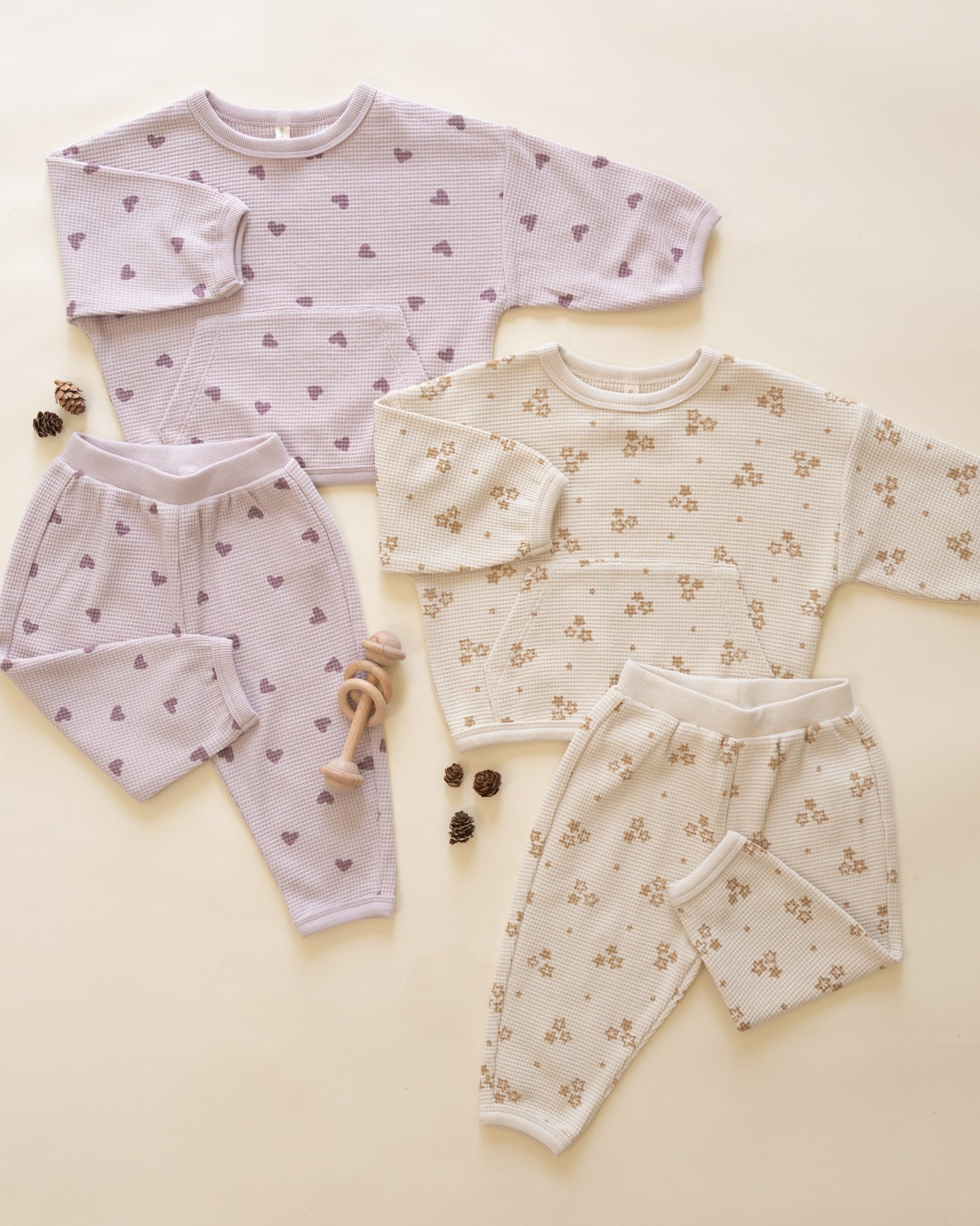 Waffle Slouch Set || Hearts - Rylee + Cru | Kids Clothes | Trendy Baby Clothes | Modern Infant Outfits |