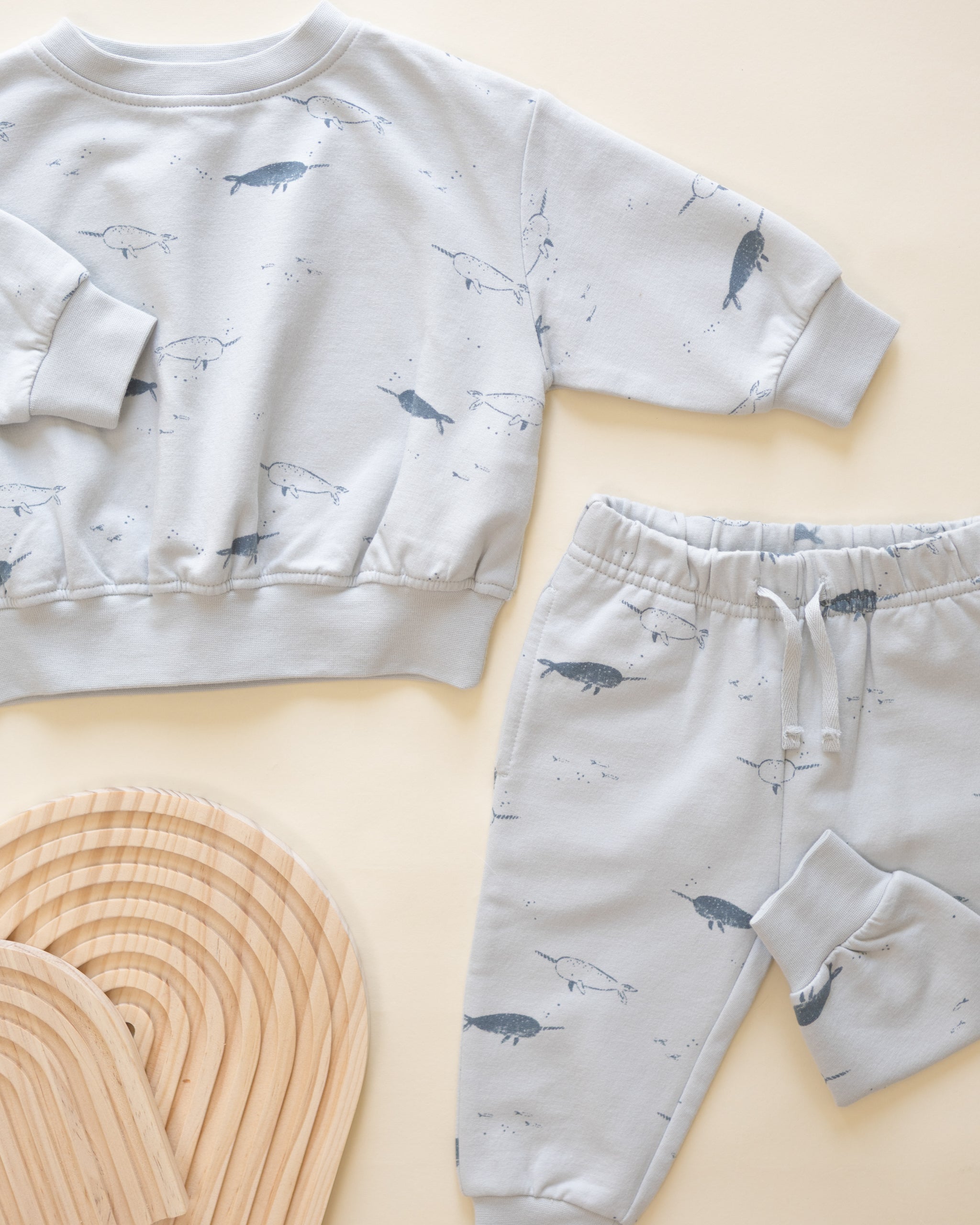 Relaxed Fleece Sweatshirt || Narwhals - Rylee + Cru | Kids Clothes | Trendy Baby Clothes | Modern Infant Outfits |