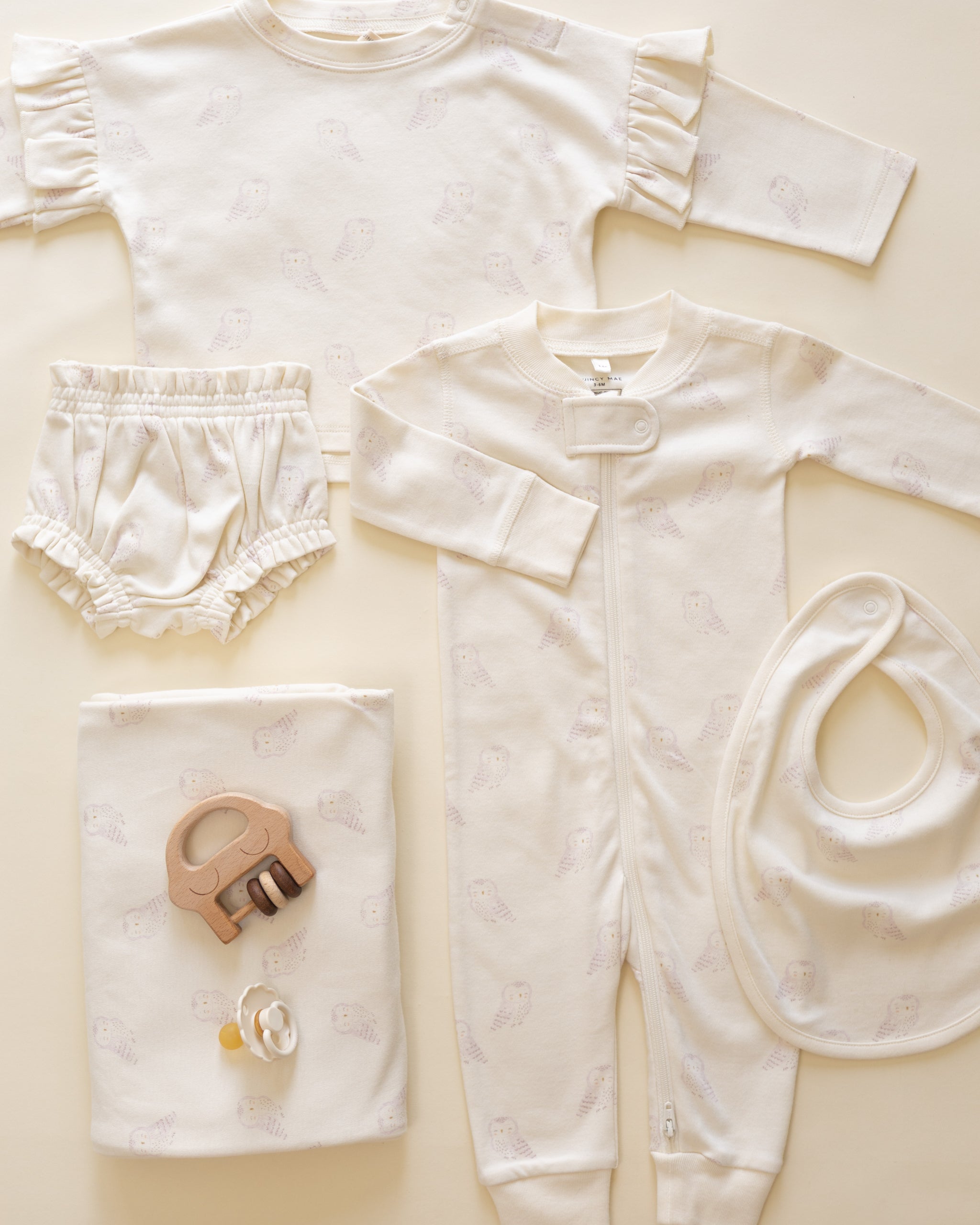 Jersey Snap Bib, 2 Pack || Garden, Snow Owls - Rylee + Cru | Kids Clothes | Trendy Baby Clothes | Modern Infant Outfits |