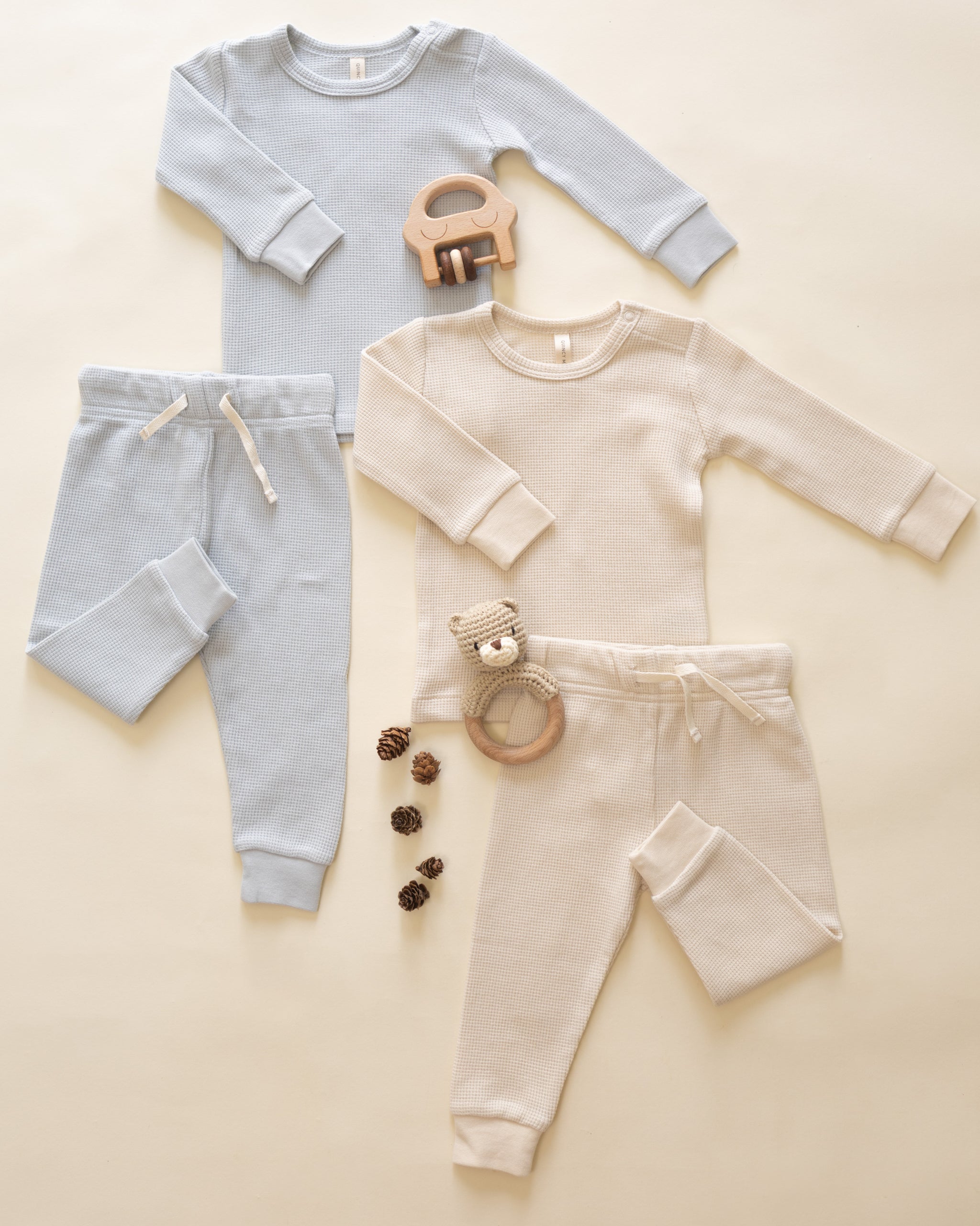 Waffle Top + Pant Set || Ice Blue - Rylee + Cru | Kids Clothes | Trendy Baby Clothes | Modern Infant Outfits |