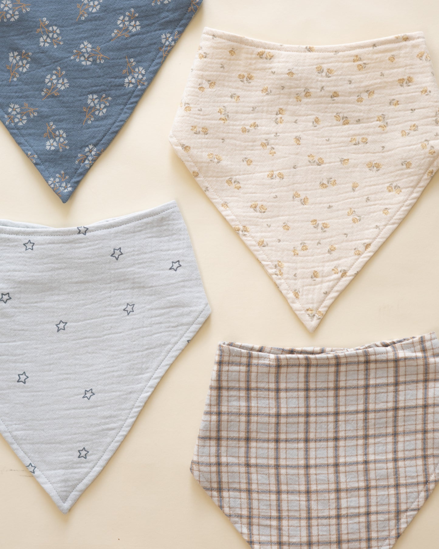 Bandana Scarf, 2 Pack || Golden Floral, Blue Floral - Rylee + Cru | Kids Clothes | Trendy Baby Clothes | Modern Infant Outfits |