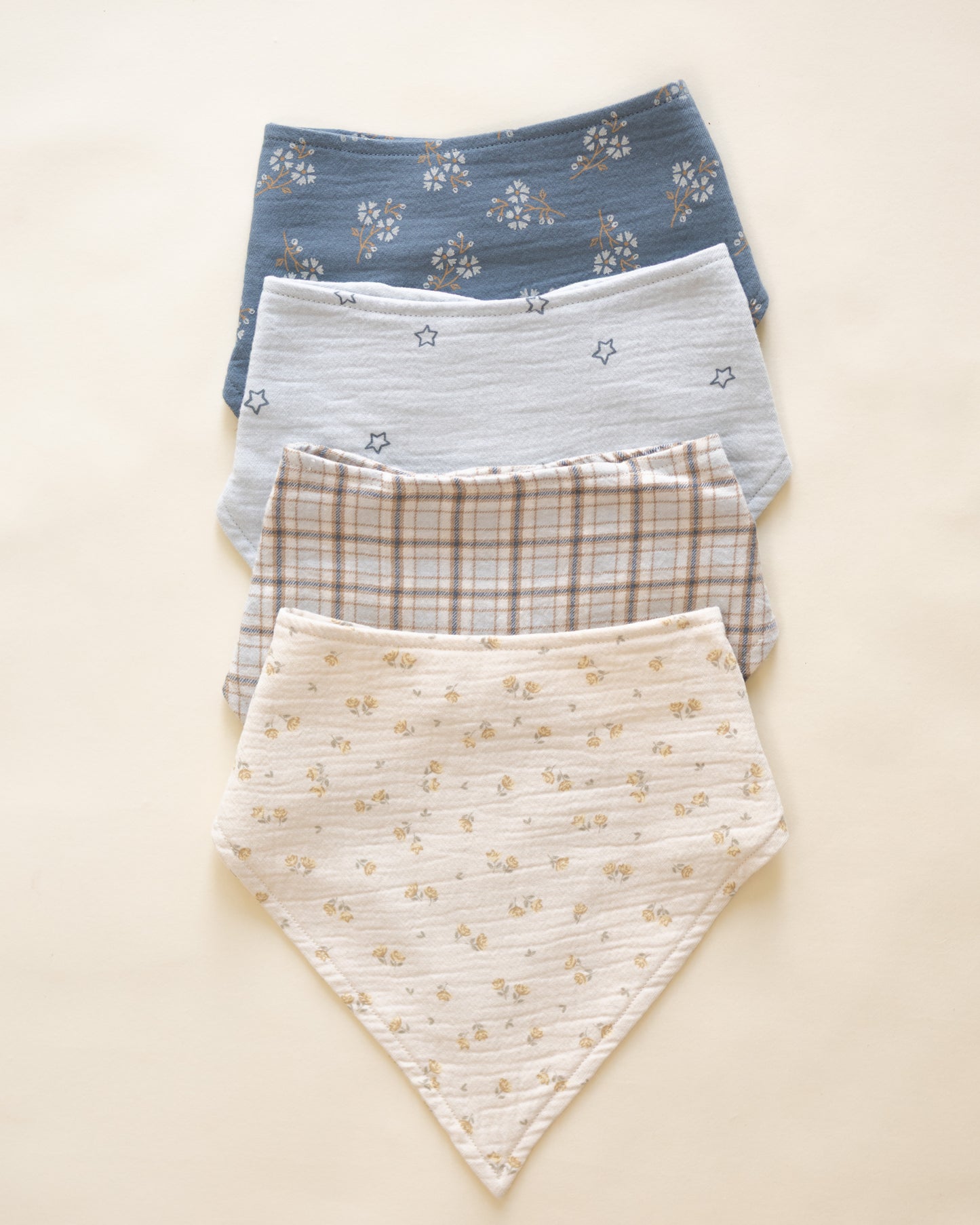 Bandana Scarf, 2 Pack || Golden Floral, Blue Floral - Rylee + Cru | Kids Clothes | Trendy Baby Clothes | Modern Infant Outfits |